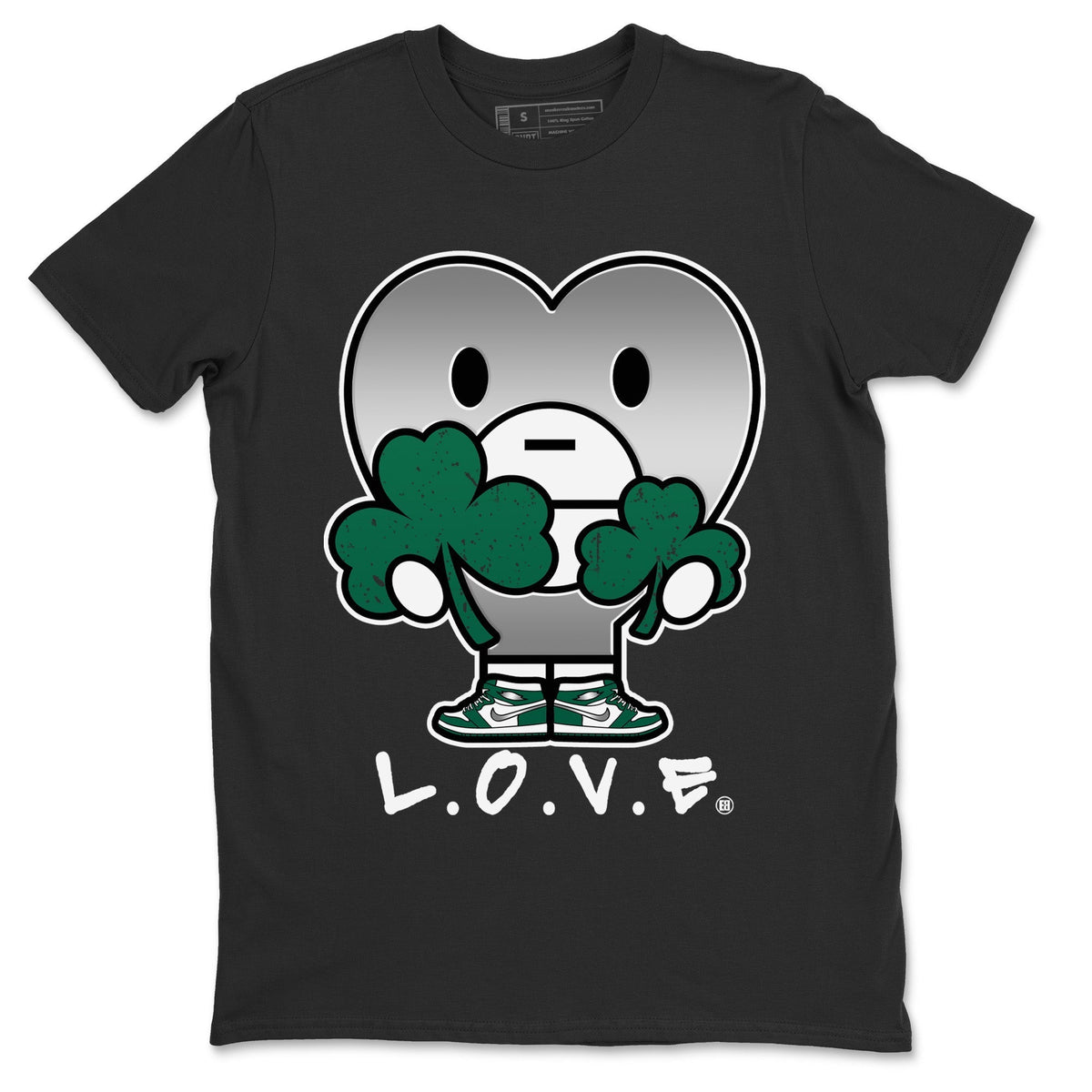 Jordan 1 Gorge Green Sneaker Matching T-Shirt L.O.V.E Sneaker Tees Jordan 1 Gorge Green Sneaker Release Tees Crew Neck Tees