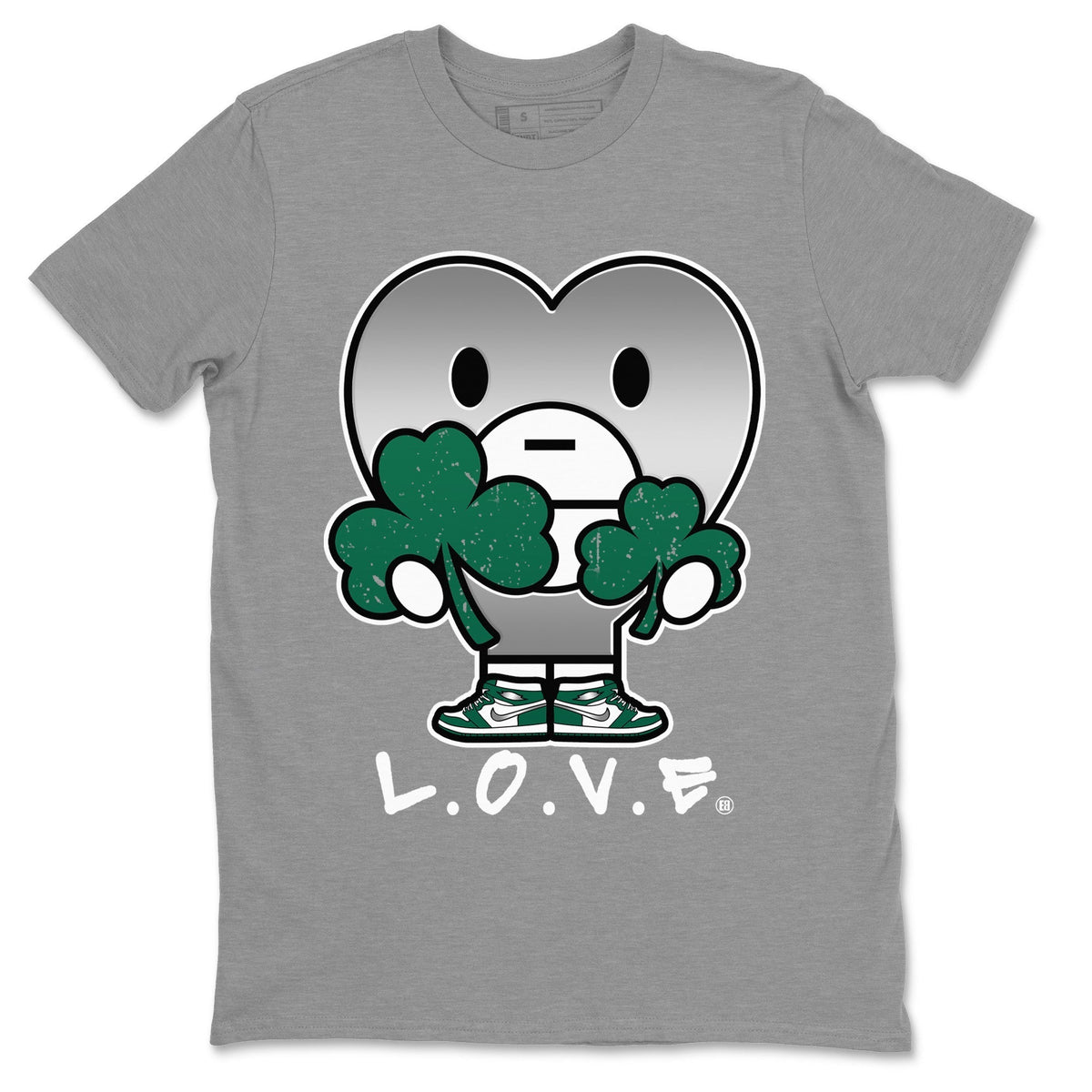 Jordan 1 Gorge Green Sneaker Matching T-Shirt L.O.V.E Sneaker Tees Jordan 1 Gorge Green Sneaker Release Tees Crew Neck Tees