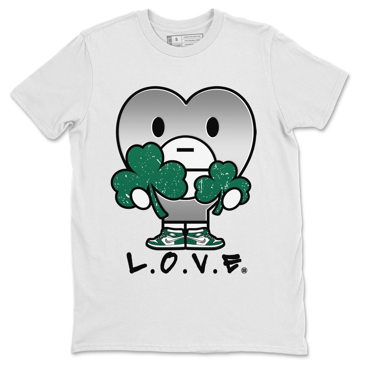 Jordan 1 Gorge Green Sneaker Matching T-Shirt L.O.V.E Sneaker Tees Jordan 1 Gorge Green Sneaker Release Tees Crew Neck Tees