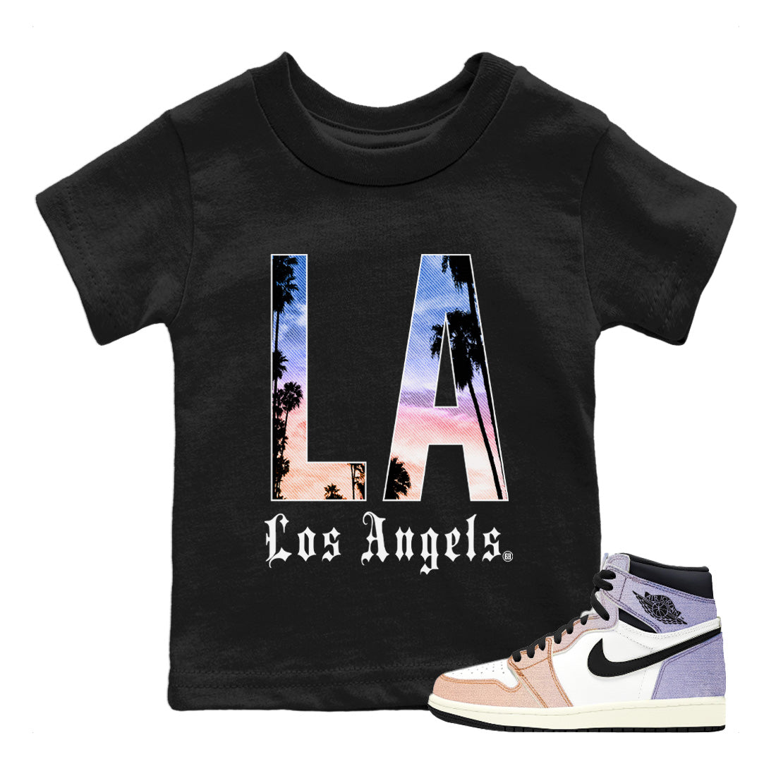 Air Jordan 1 Skyline Sneaker Tees Drip Gear Zone LA Los Angeles Sneaker Tees Air Jordan 1 High OG Skyline Shirt Kids Shirts Black 1
