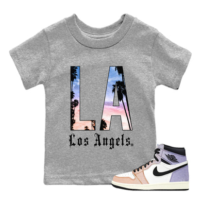 Air Jordan 1 Skyline LA Los Angeles Baby and Kids Sneaker Tees Air Jordan 1 High OG Skyline Kids Sneaker Tees Size Chart