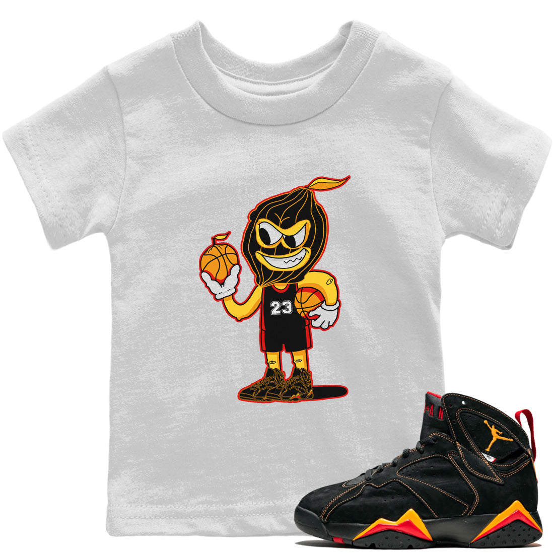 Jordan 7 Citrus Shirt To Match Jordans Lemon Guy Sneaker Tees Jordan 7 Citrus Drip Gear Zone Sneaker Matching Clothing Kids Shirts