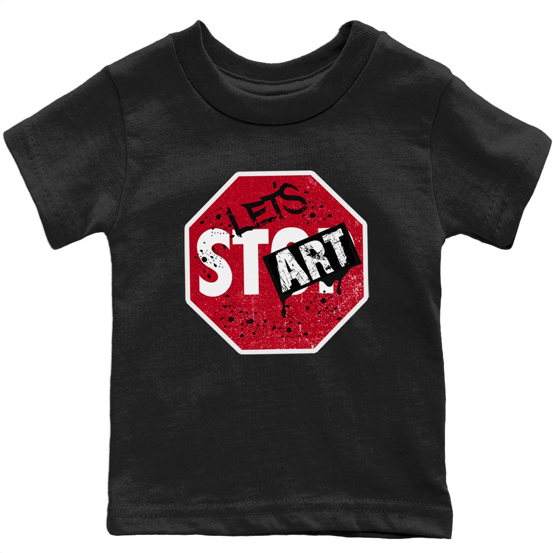 Jordan 1 Bred Patent Sneaker Matching T-Shirt Let's Start Sneaker Tees Jordan 1 Bred Patent Sneaker Release Tees Kids Shirts