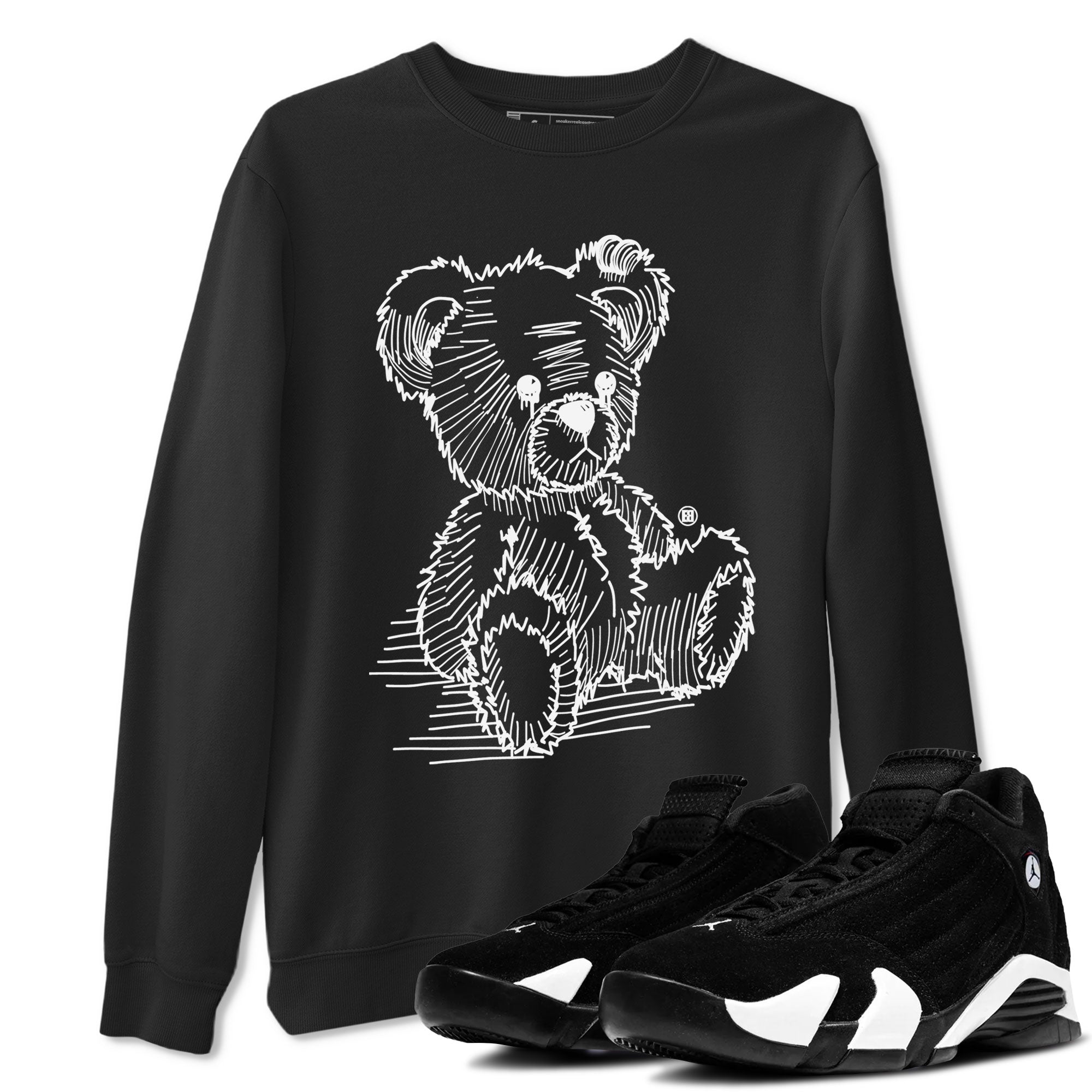 AJ14 Panda shirt to match jordans Line Bear sneaker match tees Air Jordan 14 Panda Drip Gear Zone Unisex Black 1 T-Shirt