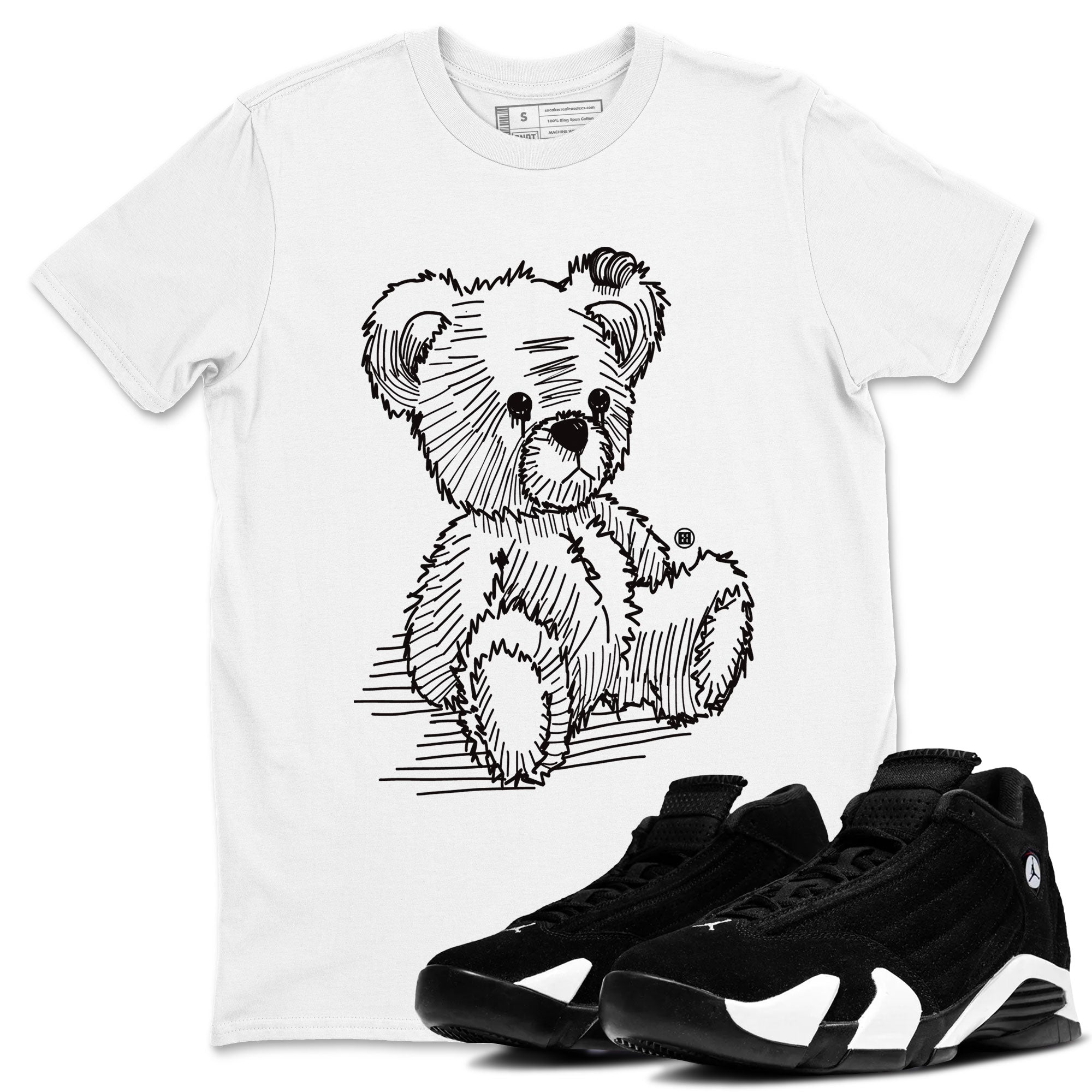 AJ14 Panda shirt to match jordans Line Bear sneaker match tees Air Jordan 14 Panda Drip Gear Zone Unisex White 1 T-Shirt