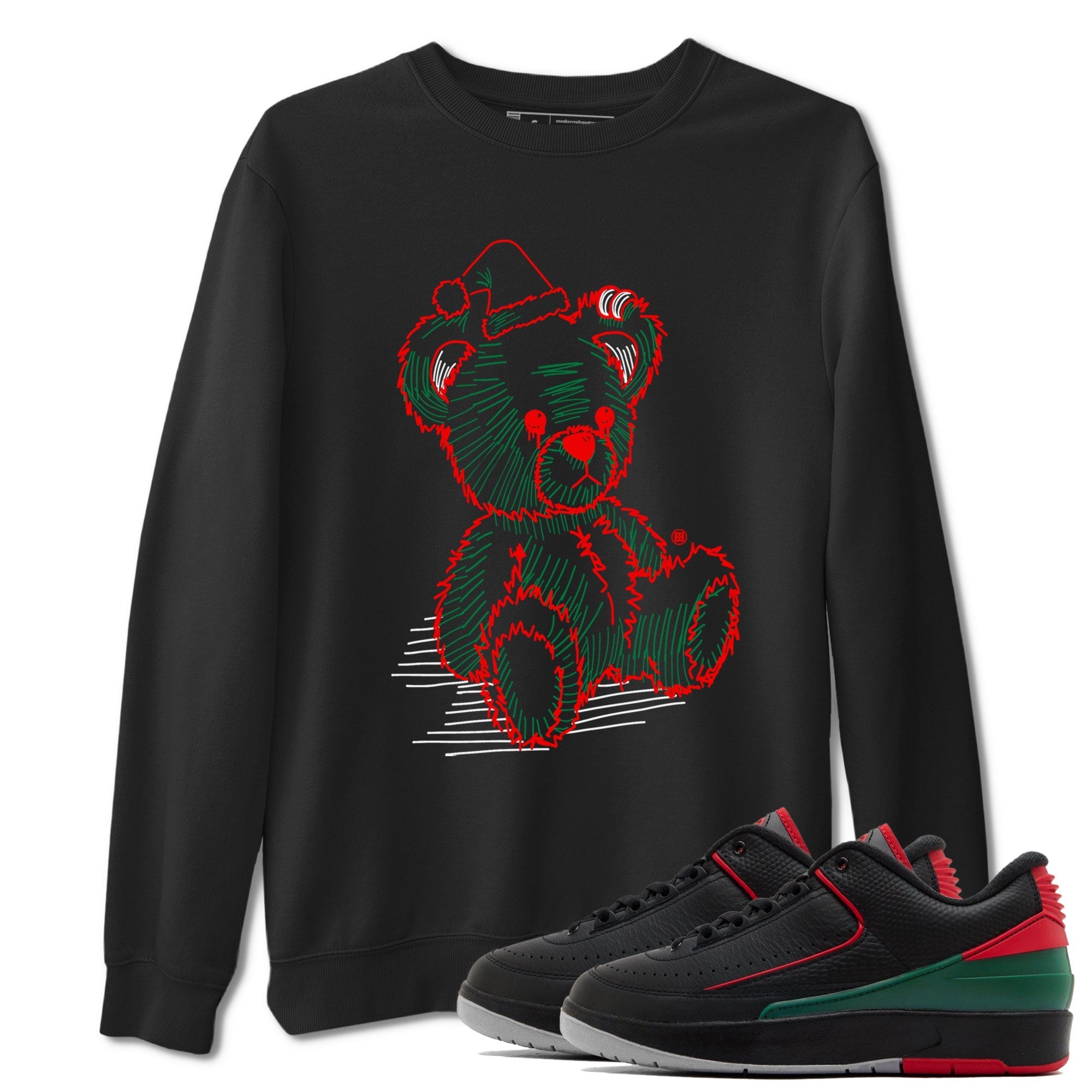 Air Jordan 2 Christmas shirt to match jordans Line Bear holiday christmas sneaker match tees AJ2 Low Christmas Drip Gear Zone Unisex Black 1 T-Shirt