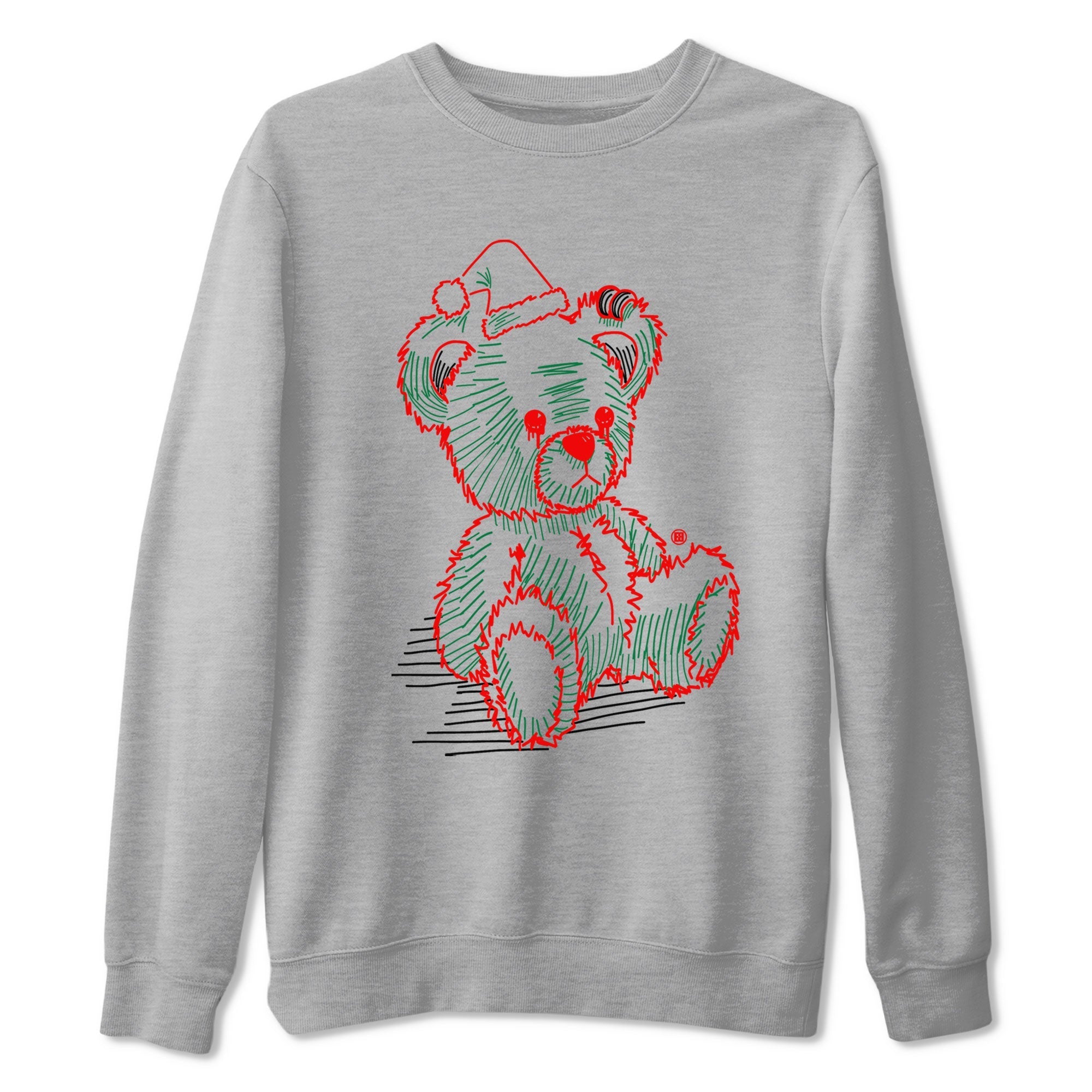 Air Jordan 2 Christmas shirt to match jordans Line Bear holiday christmas sneaker match tees AJ2 Low Christmas Drip Gear Zone Unisex Heather Grey 2 T-Shirt