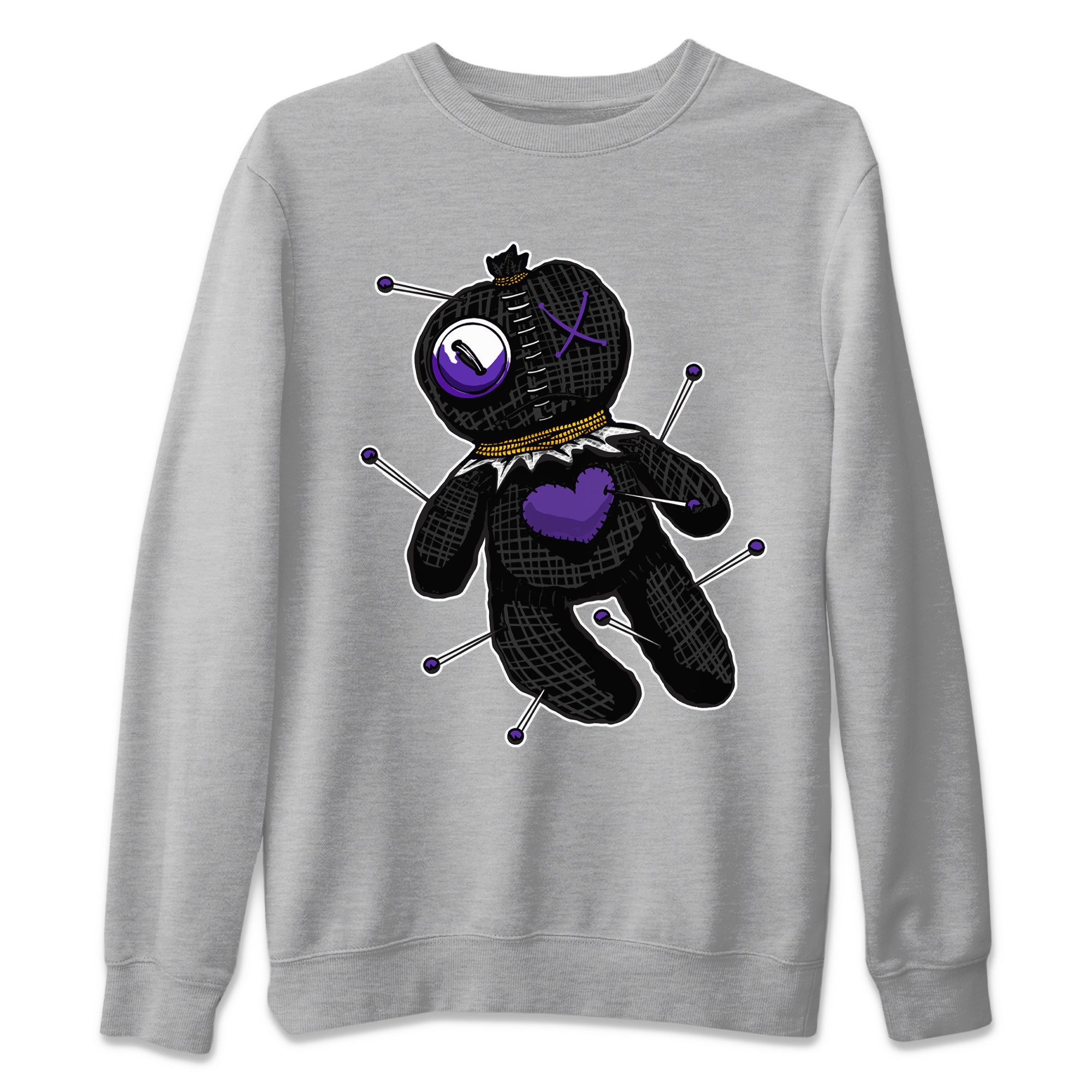 Air Jordan 12 Field Purple Sneaker Match Tees Linen Voodoo Doll Streetwear Sneaker Shirt 12s Field Purple Sneaker Release Tees Unisex Shirts Heather Grey 2