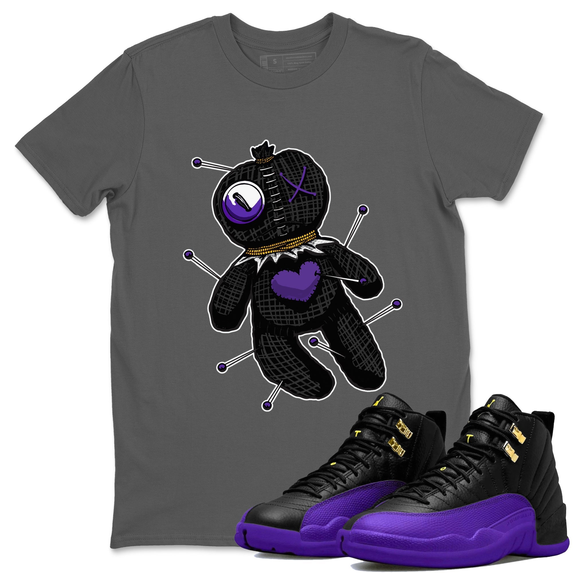 Air Jordan 12 Field Purple Sneaker Match Tees Linen Voodoo Doll Streetwear Sneaker Shirt 12s Field Purple Sneaker Release Tees Unisex Shirts Cool Grey 1