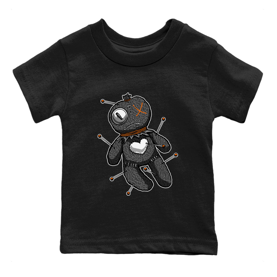 Air Jordan 3 Fear shirt to match jordans Linen Voodoo Doll Halloween sneaker tees Crew Neck Air Jordan 3 Retro Fear Drip Gear Zone Baby Toddler Black 2 T-Shirt
