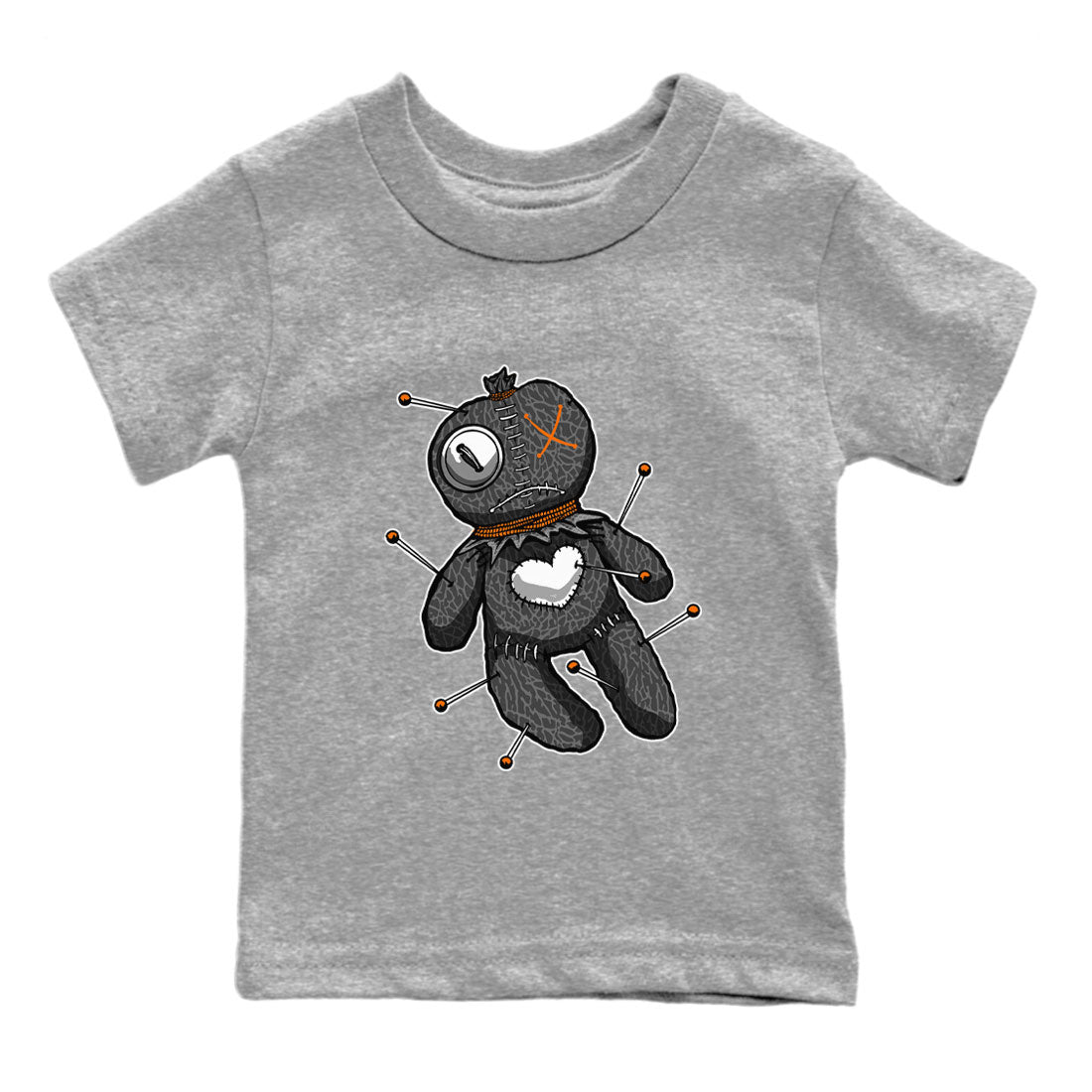 Air Jordan 3 Fear shirt to match jordans Linen Voodoo Doll Halloween sneaker tees Crew Neck Air Jordan 3 Retro Fear Drip Gear Zone Baby Toddler Heather Grey 2 T-Shirt
