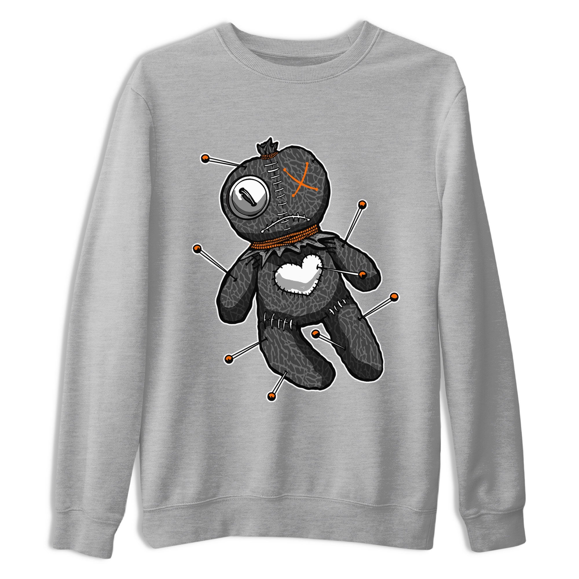 Air Jordan 3 Fear shirt to match jordans Linen Voodoo Doll Halloween sneaker tees Crew Neck Air Jordan 3 Retro Fear Drip Gear Zone Unisex Casual Shirts Heather Grey 2 T-Shirt