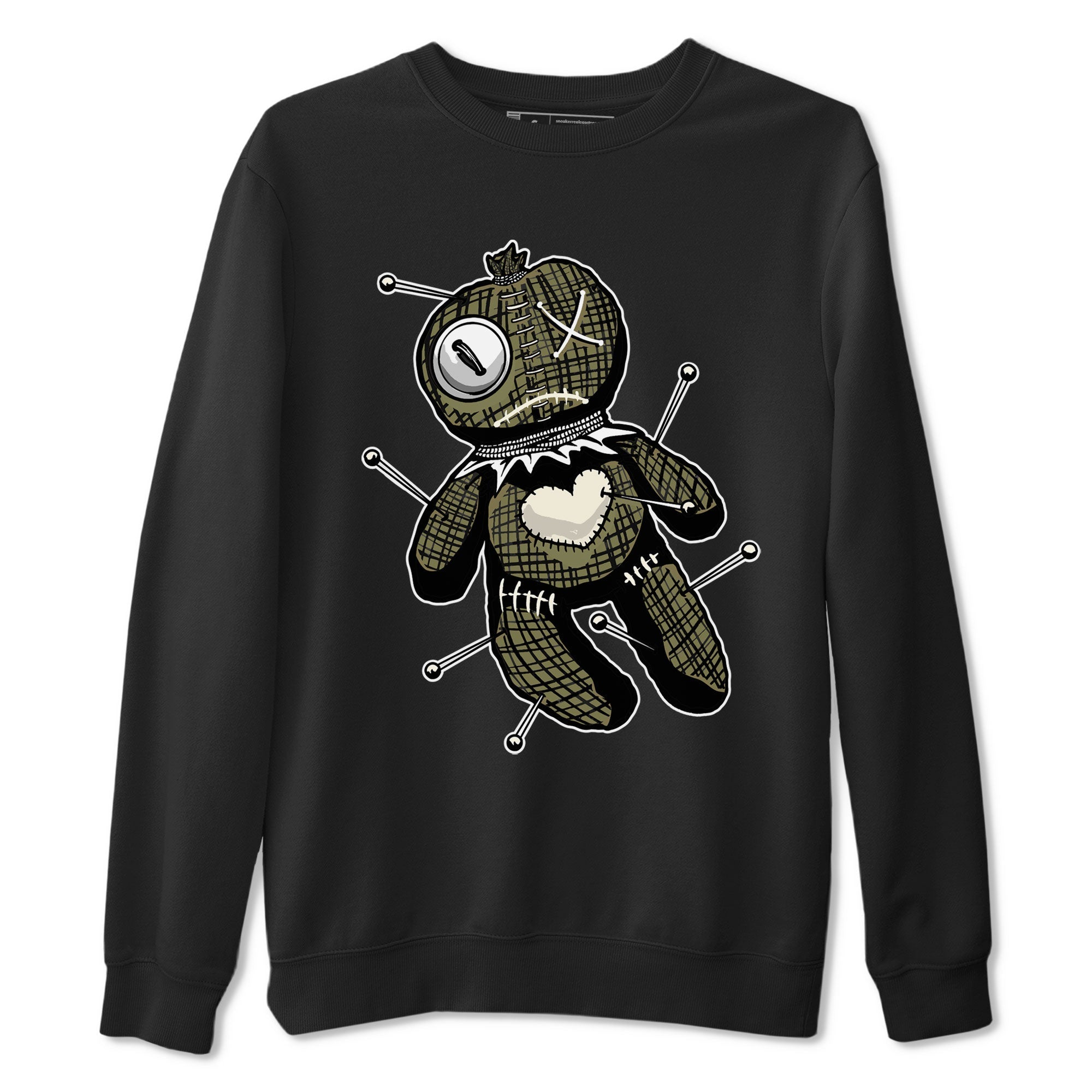 Air Jordan 4 Medium Olive shirt to match jordans streetwear brand Linen Voodoo Doll sneaker match tees 4s Olive Drip Gear Zone Unisex Black 2 T-Shirt