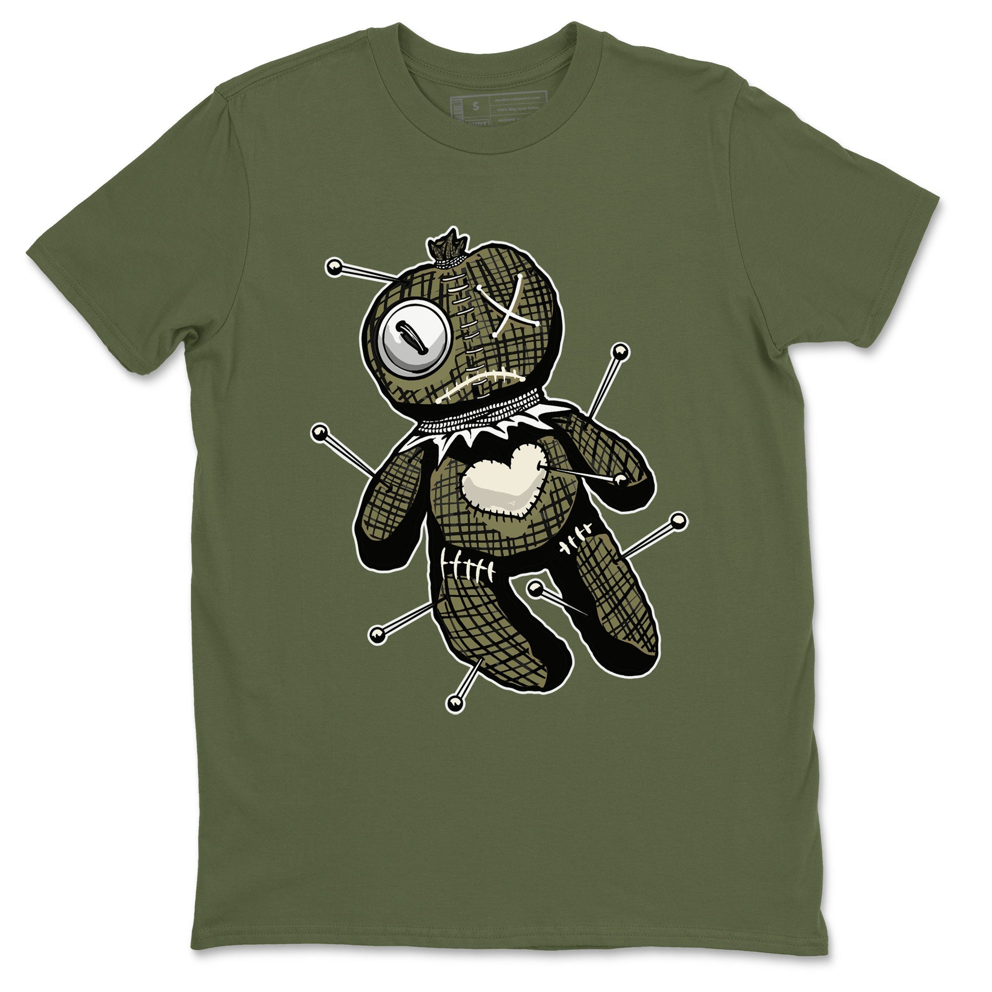 Air Jordan 4 Medium Olive shirt to match jordans streetwear brand Linen Voodoo Doll sneaker match tees 4s Olive Drip Gear Zone Unisex Military Green 2 T-Shirt
