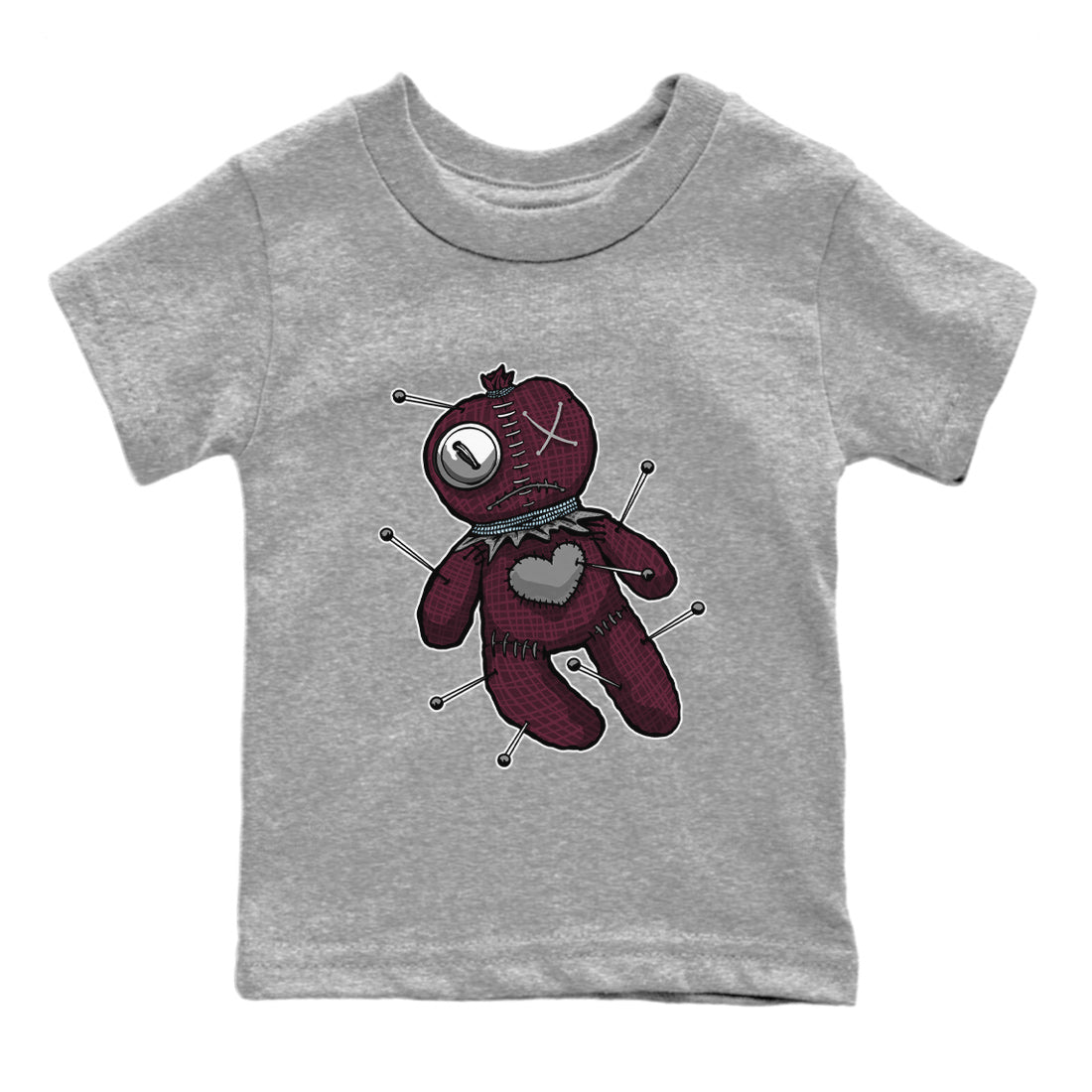 Air Jordan 5 Burgundy Sneaker Match Tees Linen Voodoo Doll Streetwear Sneaker Shirt 5s Burgundy Sneaker Release Tees Kids Shirts Heather Grey 2