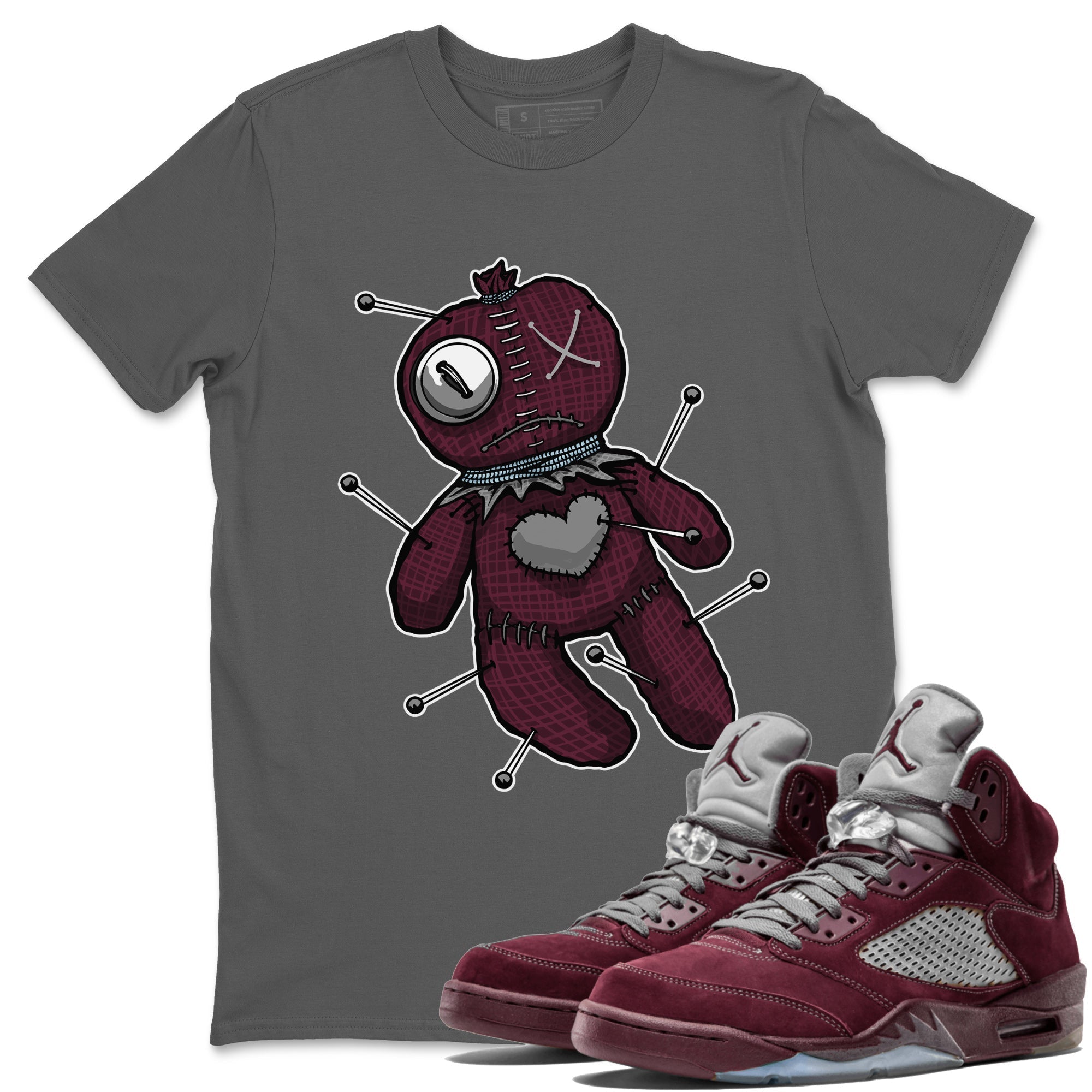 Air Jordan 5 Burgundy Sneaker Match Tees Linen Voodoo Doll Streetwear Sneaker Shirt 5s Burgundy Sneaker Release Tees Unisex Shirts Cool Grey 1