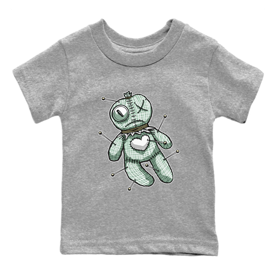 Dunk Mica Green Sneaker Match Tees Linen Voodoo Doll Streetwear Sneaker Shirt Dunk Low Mica Green Sneaker Release Tees Kids Shirts Heather Grey 2