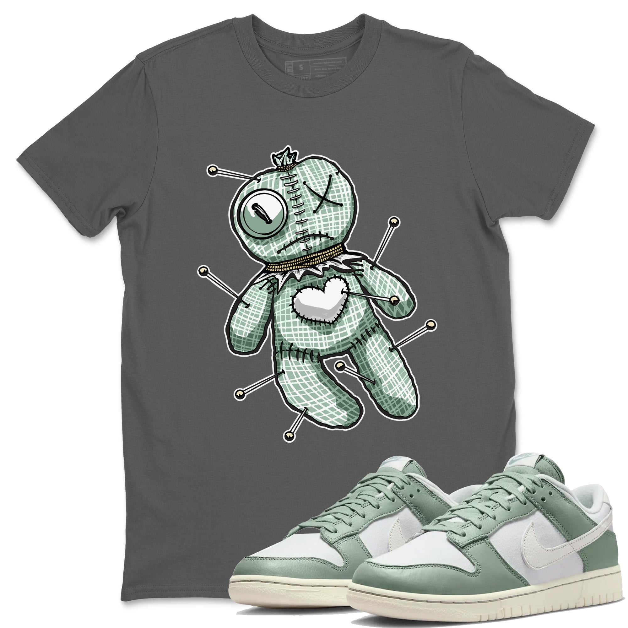 Dunk Mica Green Sneaker Match Tees Linen Voodoo Doll Streetwear Sneaker Shirt Dunk Low Mica Green Sneaker Release Tees Unisex Shirts Cool Grey 1