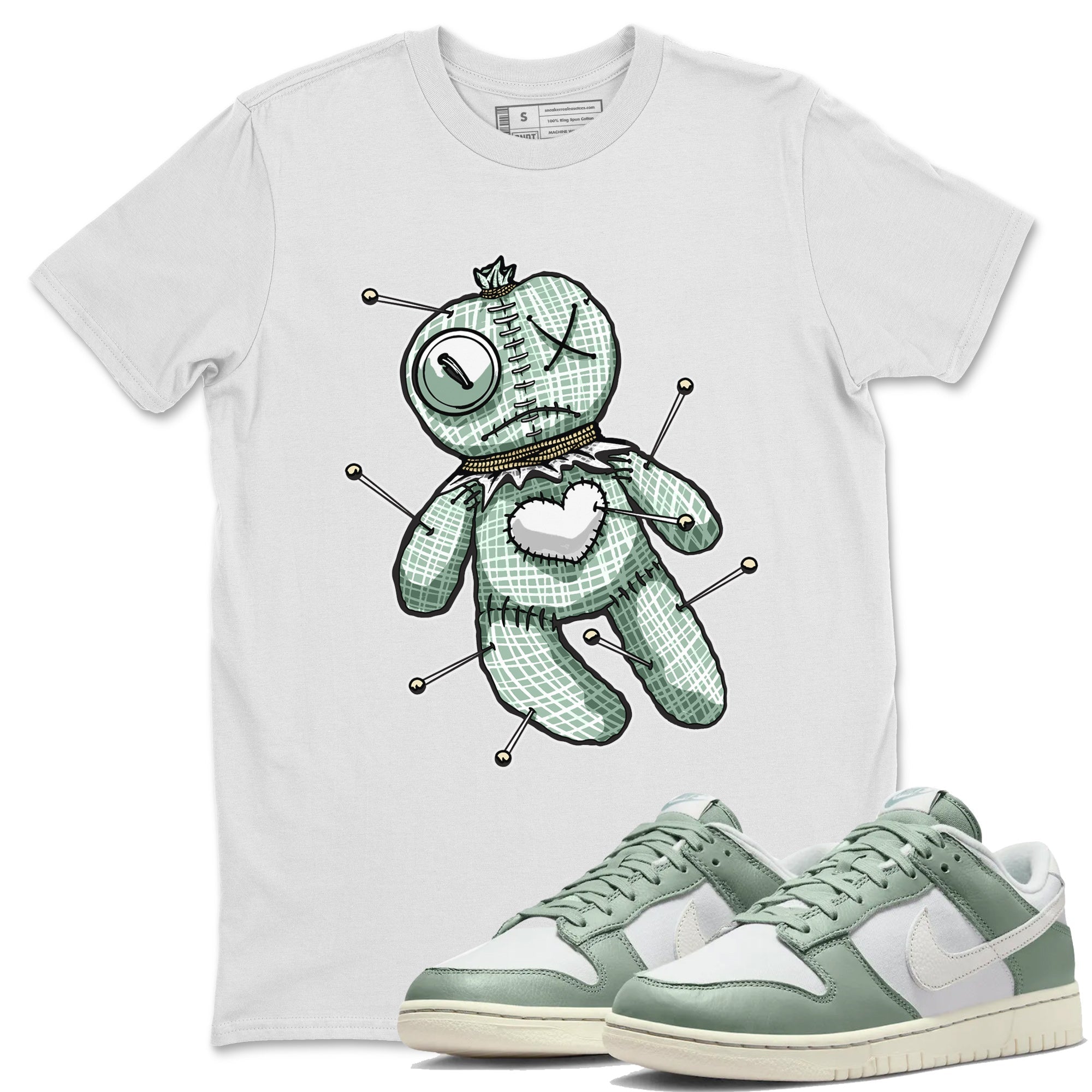Dunk Mica Green Sneaker Match Tees Linen Voodoo Doll Streetwear Sneaker Shirt Dunk Low Mica Green Sneaker Release Tees Unisex Shirts White 1