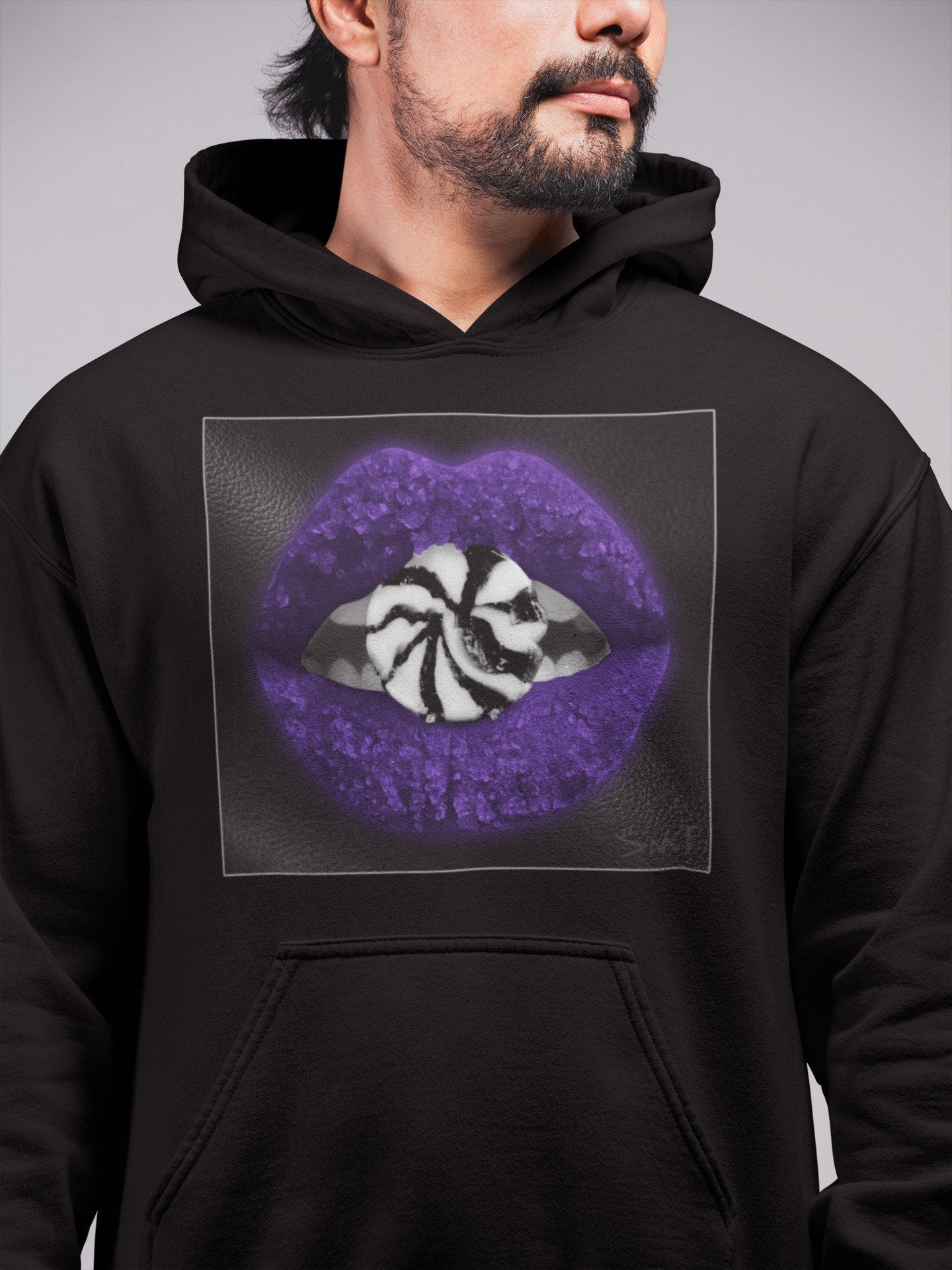 Jordan 1 Court Purple Sneaker Matching T-Shirt Lips Candy Sneaker Tees Jordan 1 Court Purple Sneaker Release Tees Crew Neck Tees