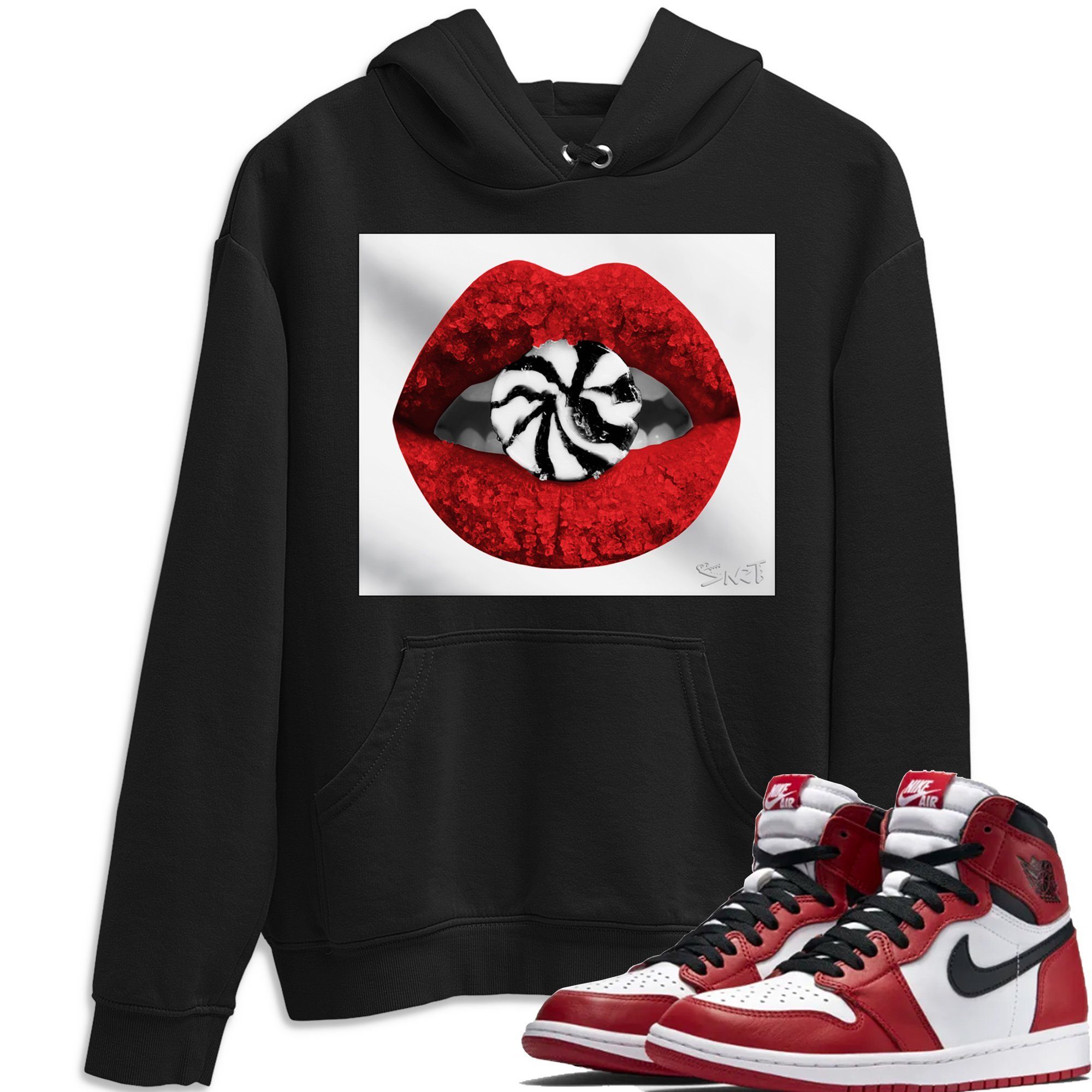 Jordan 1 Varsity Red Shirt To Match Jordans Lips Candy Sneaker Tees Jordan 1 Varsity Red Drip Gear Zone Sneaker Matching Clothing Unisex Shirts