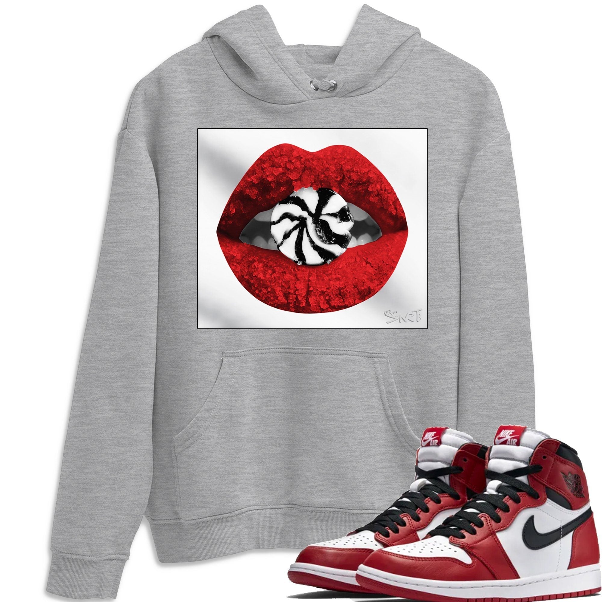 Jordan 1 Varsity Red Shirt To Match Jordans Lips Candy Sneaker Tees Jordan 1 Varsity Red Drip Gear Zone Sneaker Matching Clothing Unisex Shirts