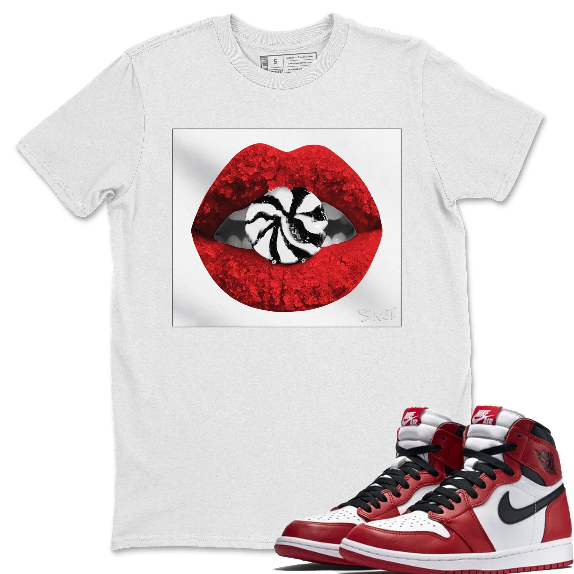 Jordan 1 Varsity Red Shirt To Match Jordans Lips Candy Sneaker Tees Jordan 1 Varsity Red Drip Gear Zone Sneaker Matching Clothing Unisex Shirts