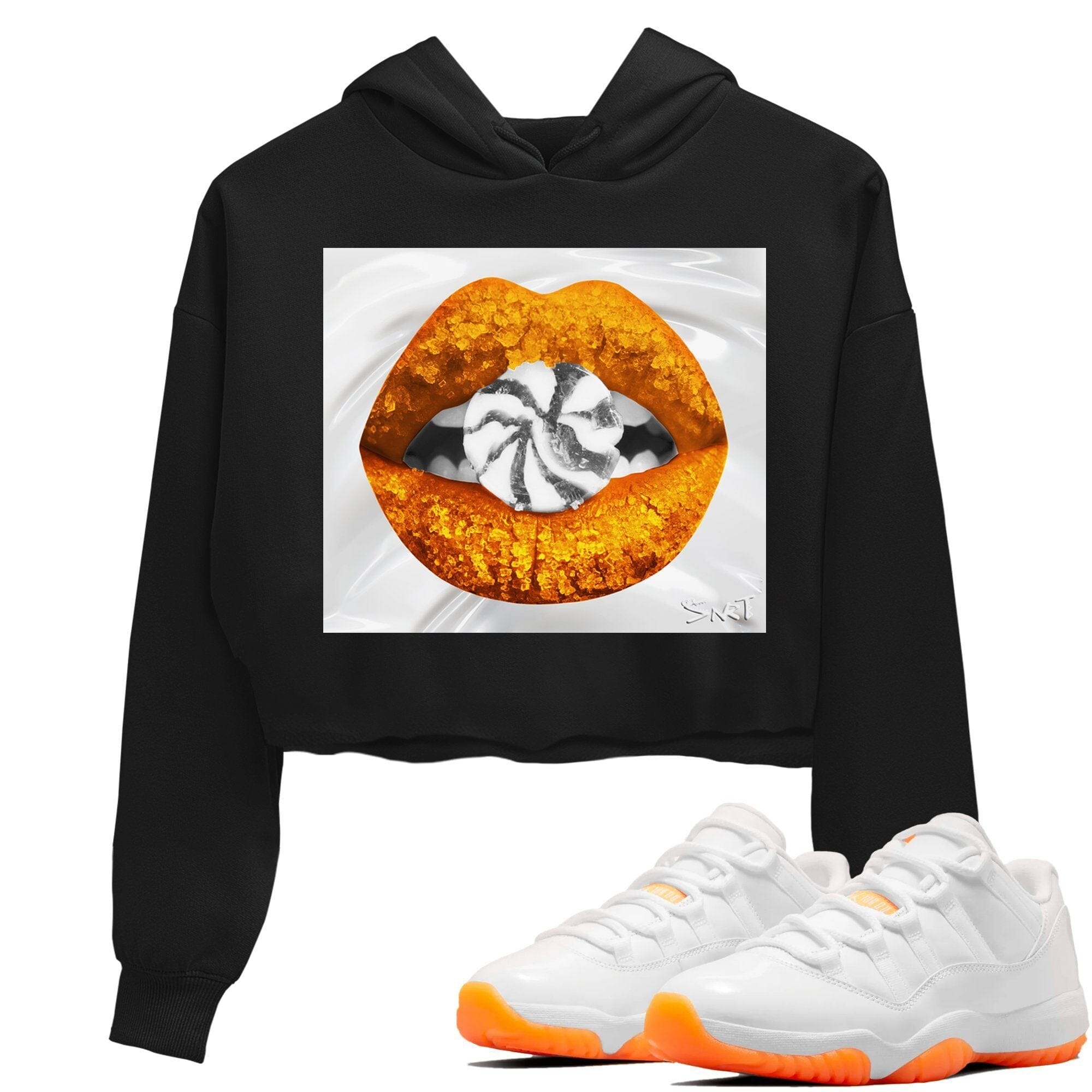 Jordan 11 Citrus Sneaker Matching T-Shirt Lips Candy Sneaker Tees Jordan 11 Citrus Sneaker Release Tees Women's Shirts