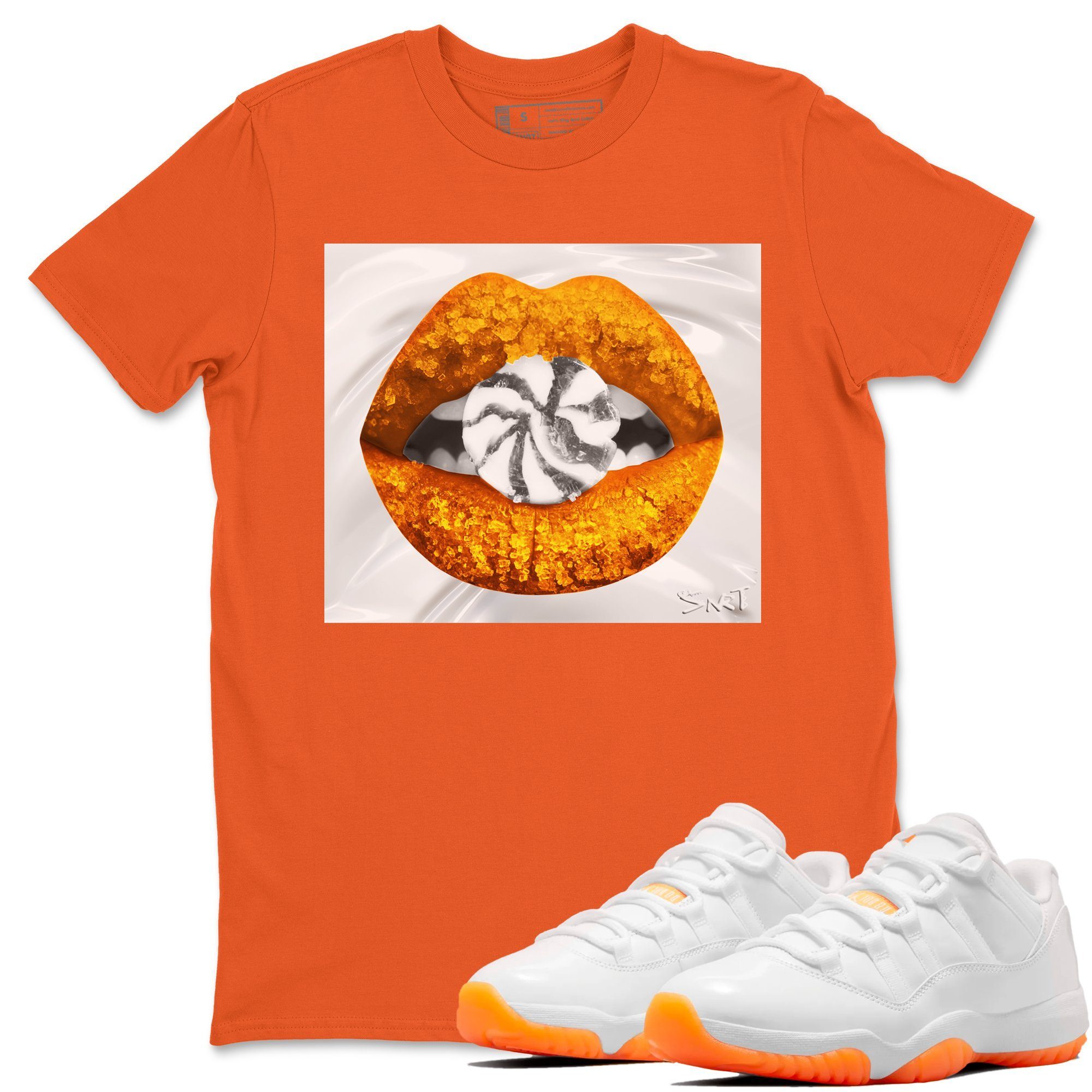 Jordan 11 Citrus Shirt To Match Jordans Lips Candy Sneaker Tees Jordan 11 Citrus Drip Gear Zone Sneaker Matching Clothing Unisex Shirts