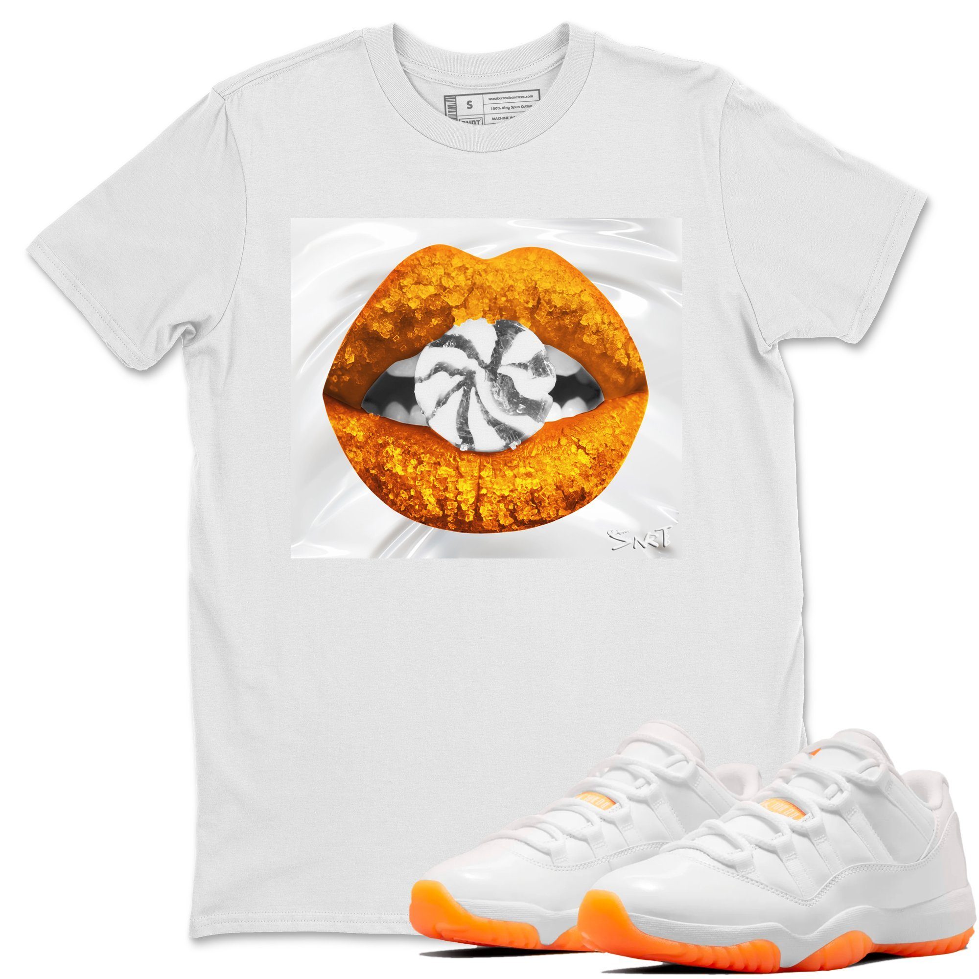 Jordan 11 Citrus Shirt To Match Jordans Lips Candy Sneaker Tees Jordan 11 Citrus Drip Gear Zone Sneaker Matching Clothing Unisex Shirts