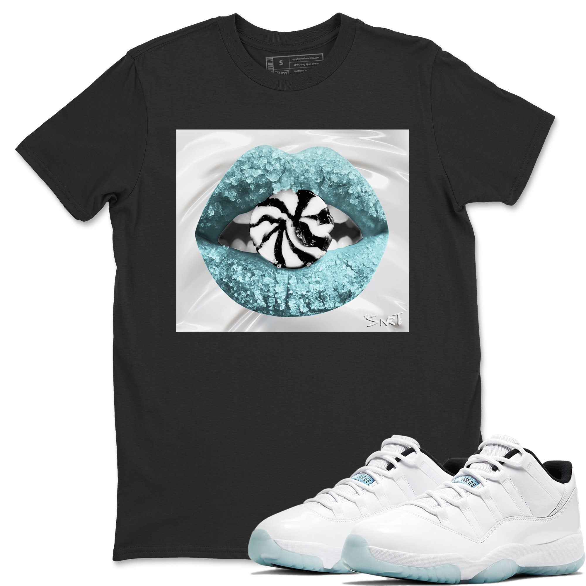Jordan 11 Legend Blue Shirt To Match Jordans Lips Candy Sneaker Tees Jordan 11 Legend Blue Drip Gear Zone Sneaker Matching Clothing Unisex Shirts