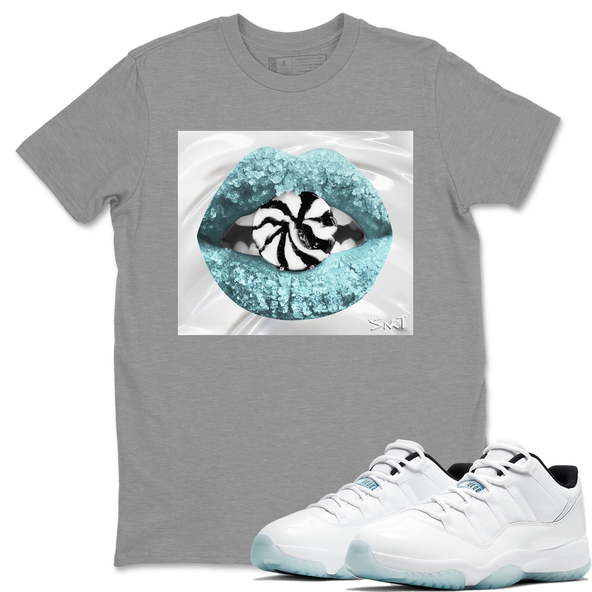 Jordan 11 Legend Blue Shirt To Match Jordans Lips Candy Sneaker Tees Jordan 11 Legend Blue Drip Gear Zone Sneaker Matching Clothing Unisex Shirts