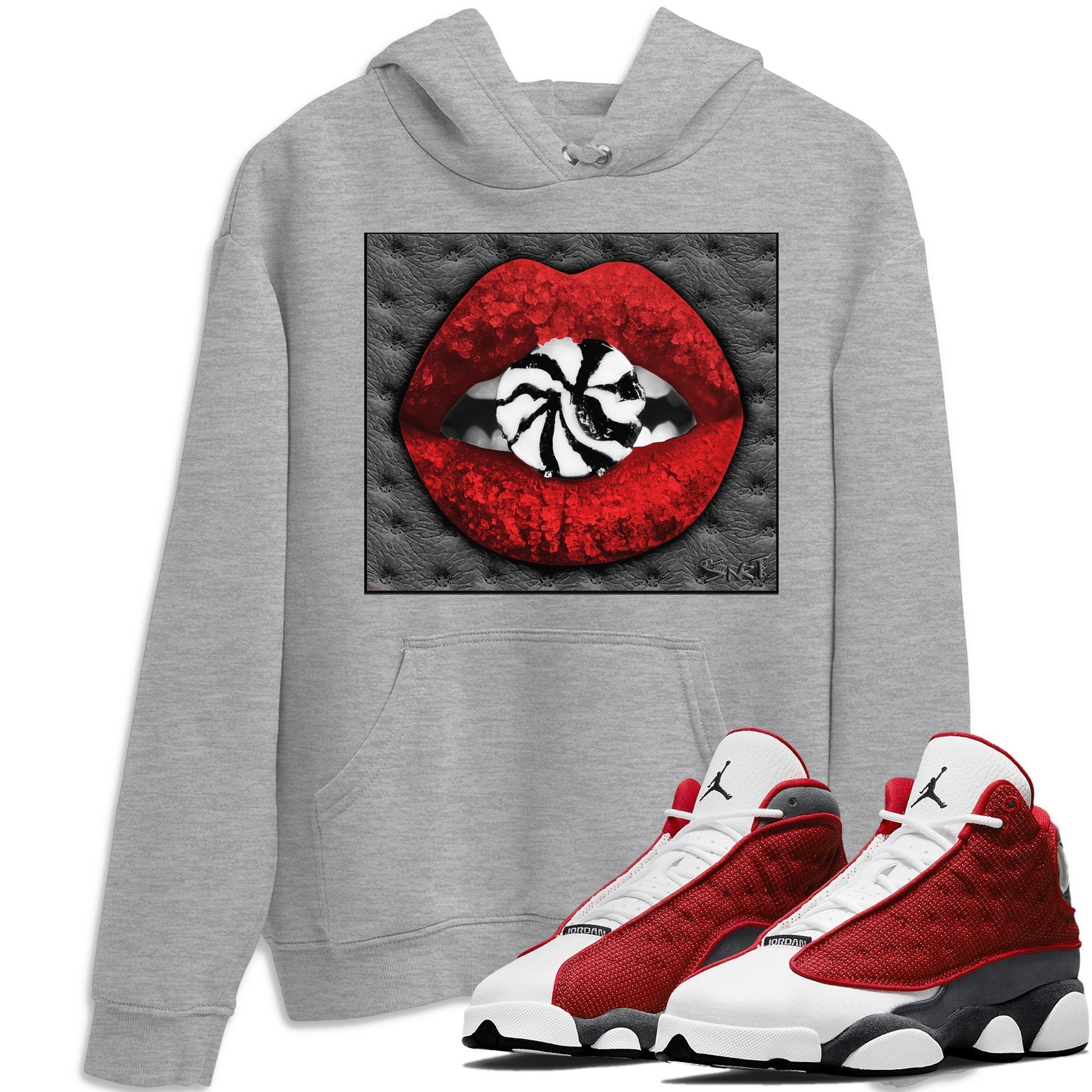 Jordan 13 Red Flint Shirt To Match Jordans Lips Candy Sneaker Tees Jordan 13 Red Flint Drip Gear Zone Sneaker Matching Clothing Unisex Shirts