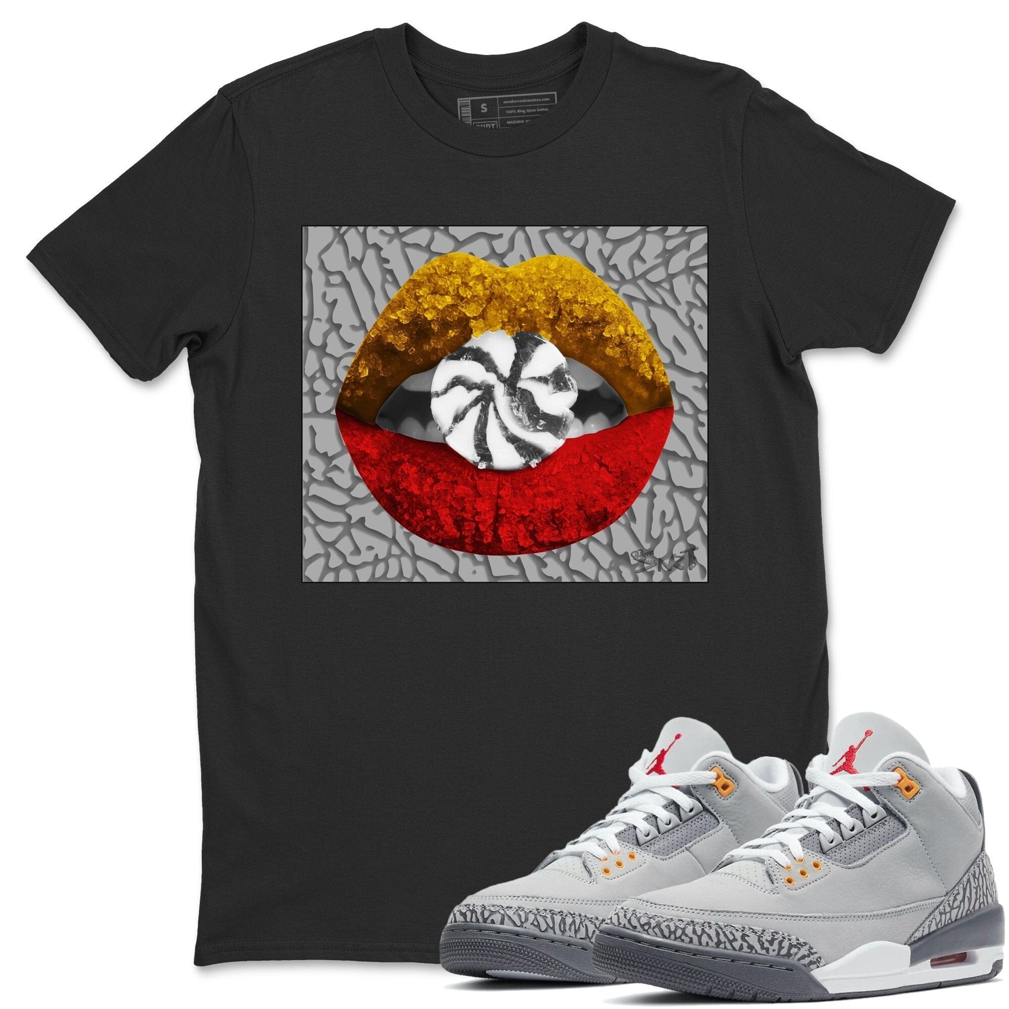 Jordan 3 Cool Grey Shirt To Match Jordans Lips Candy Sneaker Tees Jordan 3 Cool Grey Drip Gear Zone Sneaker Matching Clothing Unisex Shirts