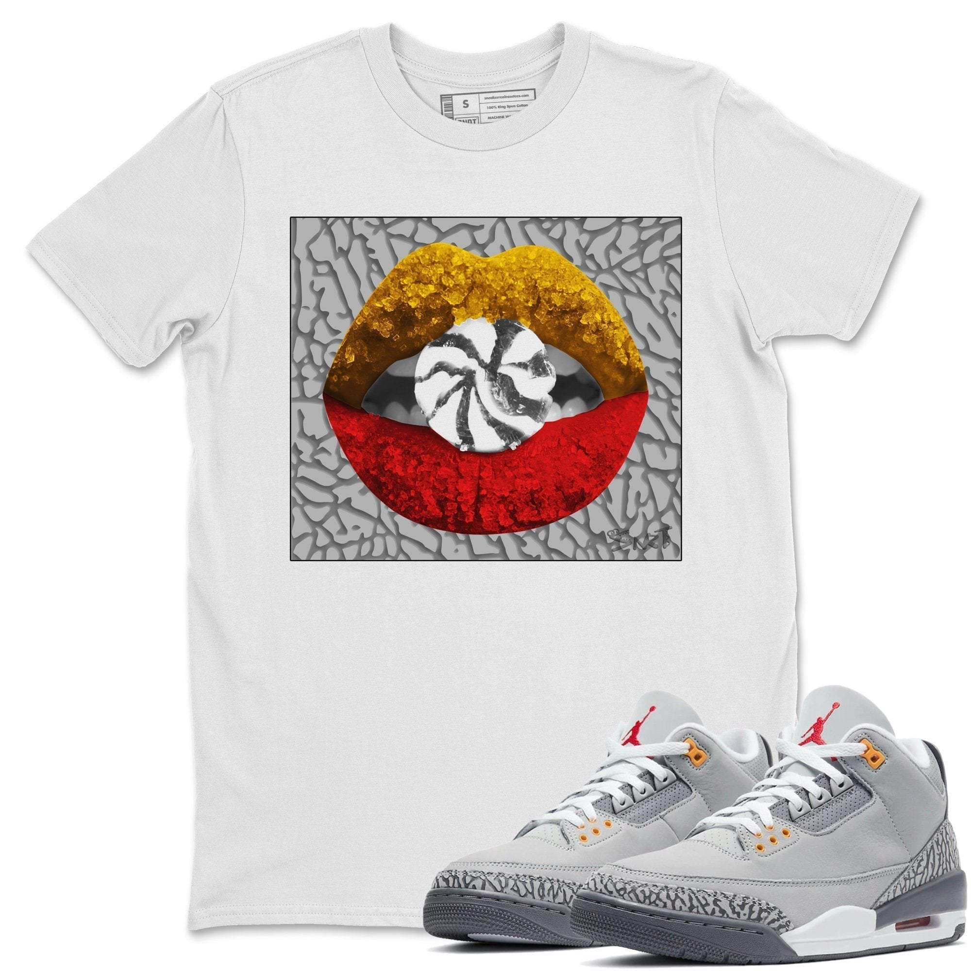 Jordan 3 Cool Grey Shirt To Match Jordans Lips Candy Sneaker Tees Jordan 3 Cool Grey Drip Gear Zone Sneaker Matching Clothing Unisex Shirts
