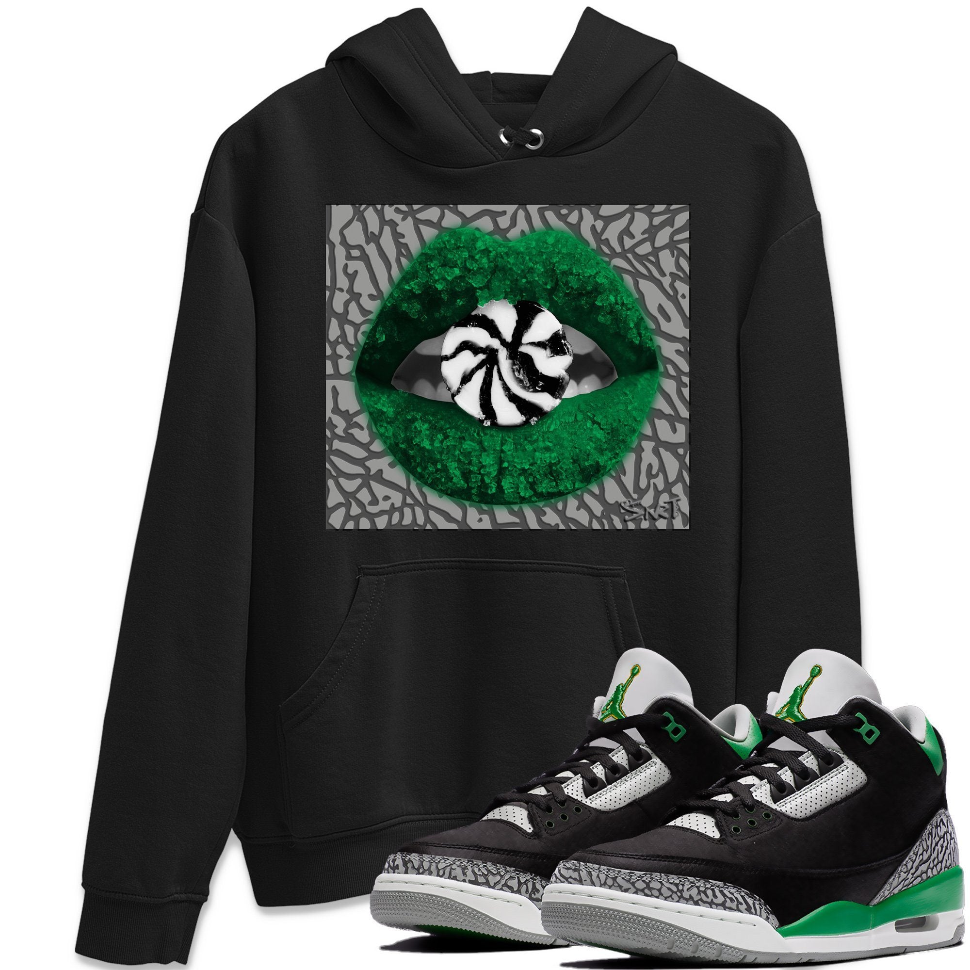 Jordan 3 Pine Green Shirt To Match Jordans Lips Candy Sneaker Tees Jordan 3 Pine Green Drip Gear Zone Sneaker Matching Clothing Unisex Shirts