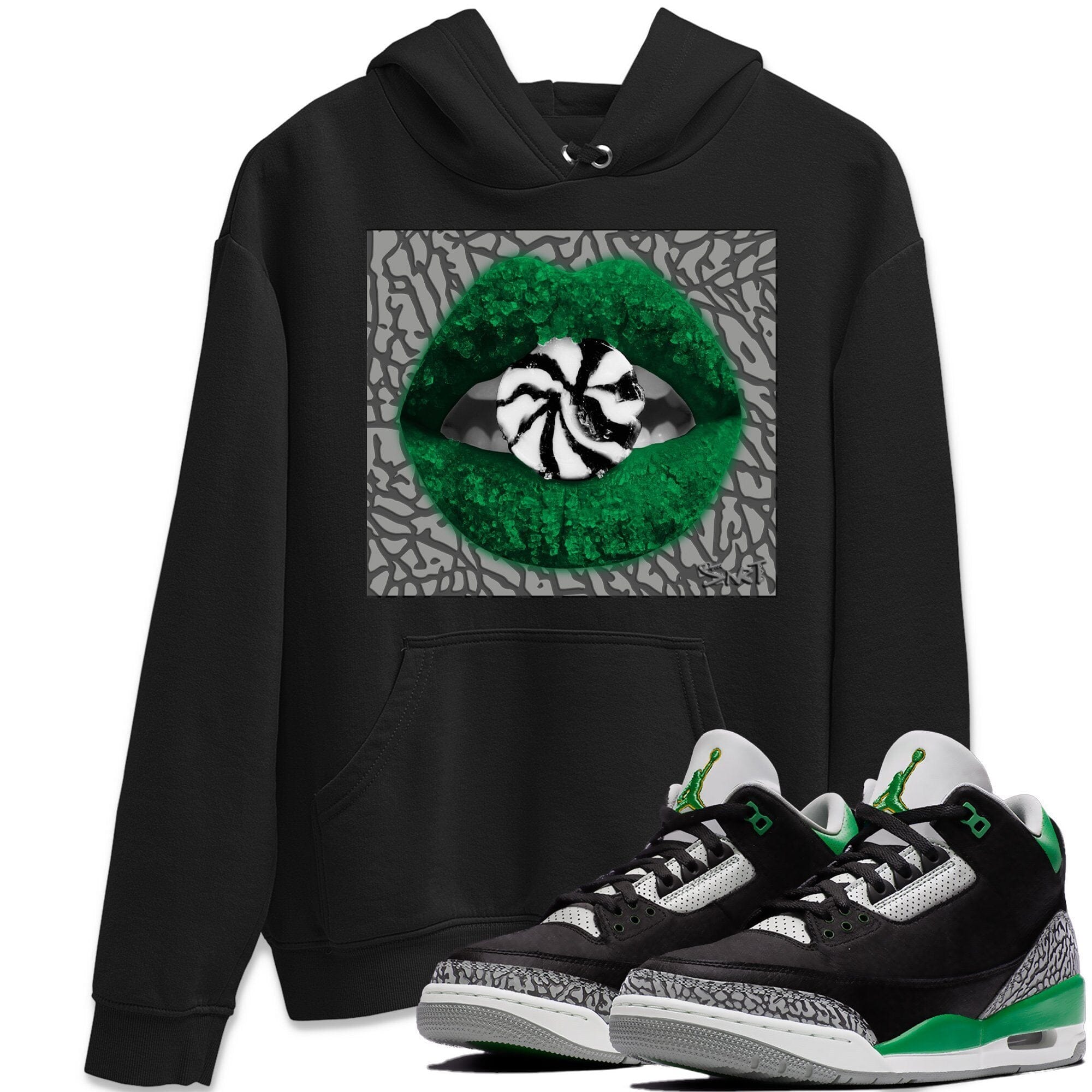 Jordan 3 Pine Green Shirt To Match Jordans Lips Candy Sneaker Tees Jordan 3 Pine Green Drip Gear Zone Sneaker Matching Clothing Unisex Shirts
