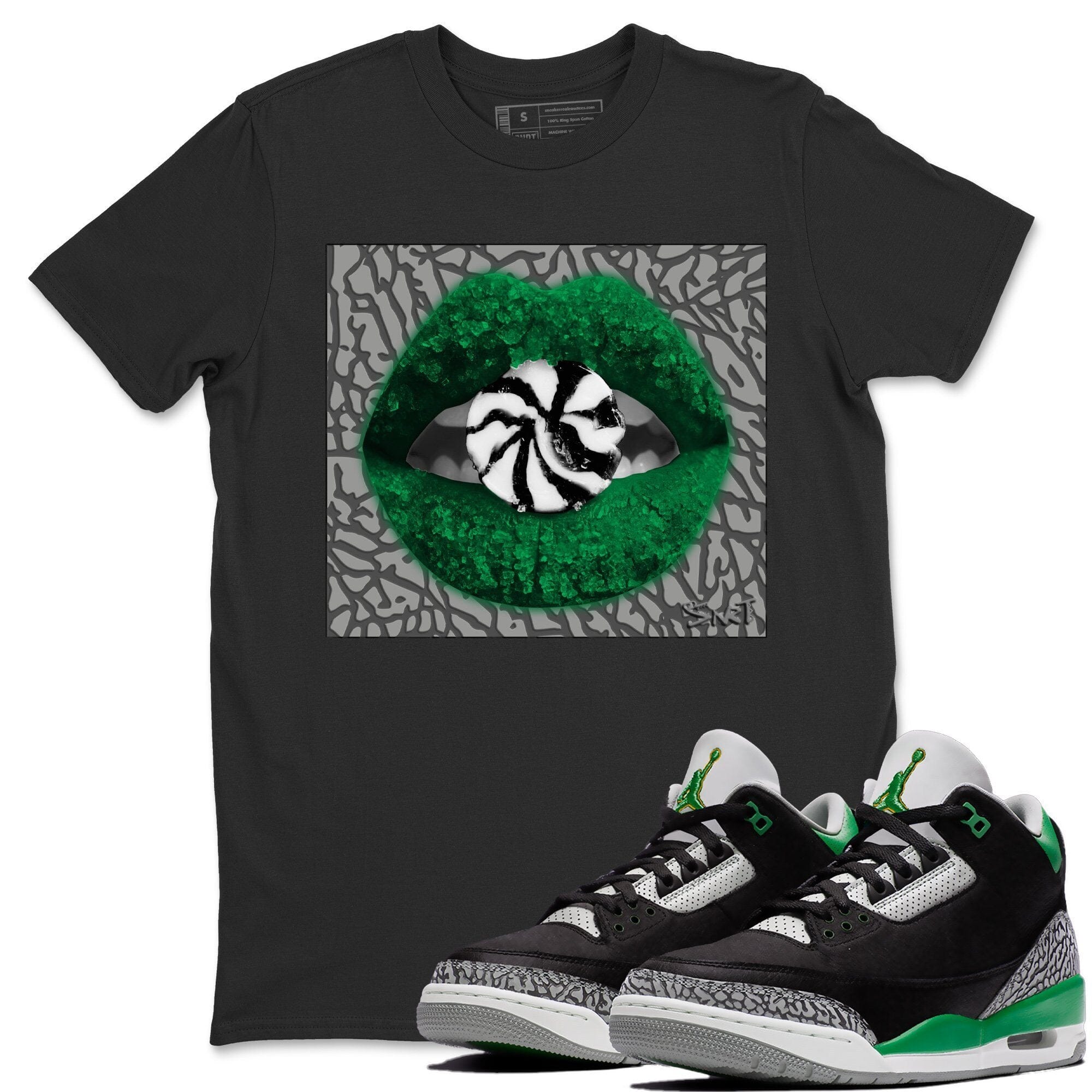 Jordan 3 Pine Green Shirt To Match Jordans Lips Candy Sneaker Tees Jordan 3 Pine Green Drip Gear Zone Sneaker Matching Clothing Unisex Shirts