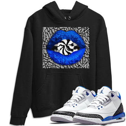 Jordan 3 Racer Blue Shirt To Match Jordans Lips Candy Sneaker Tees Jordan 3 Racer Blue Drip Gear Zone Sneaker Matching Clothing Unisex Shirts