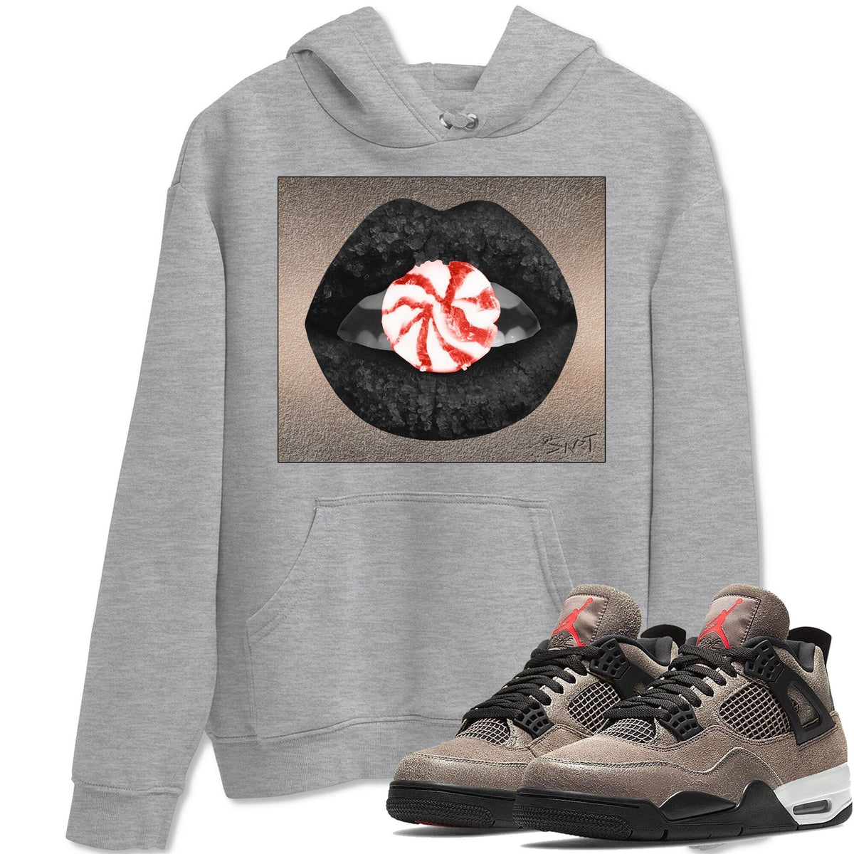 Jordan 4 Taupe Haze Shirt To Match Jordans Lips Candy Sneaker Tees Jordan 4 Taupe Haze Drip Gear Zone Sneaker Matching Clothing Unisex Shirts