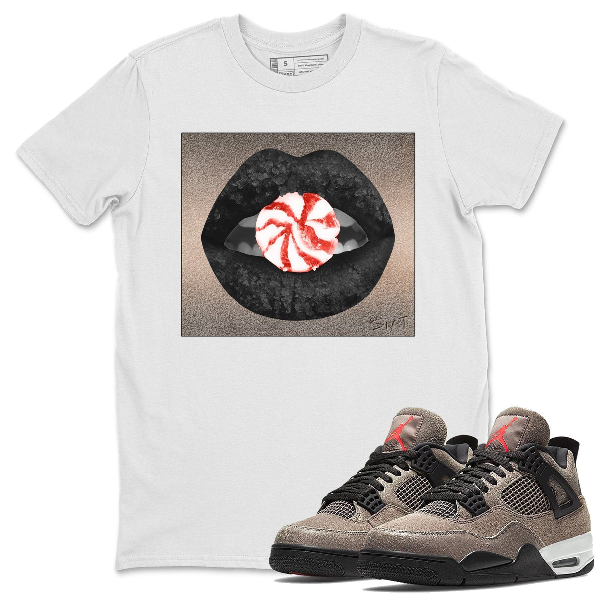 Jordan 4 Taupe Haze Shirt To Match Jordans Lips Candy Sneaker Tees Jordan 4 Taupe Haze Drip Gear Zone Sneaker Matching Clothing Unisex Shirts