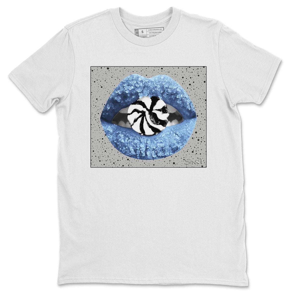 Jordan 4 University Blue Shirt To Match Jordans Lips Candy Sneaker Tees Jordan 4 University Blue Drip Gear Zone Sneaker Matching Clothing Unisex Shirts