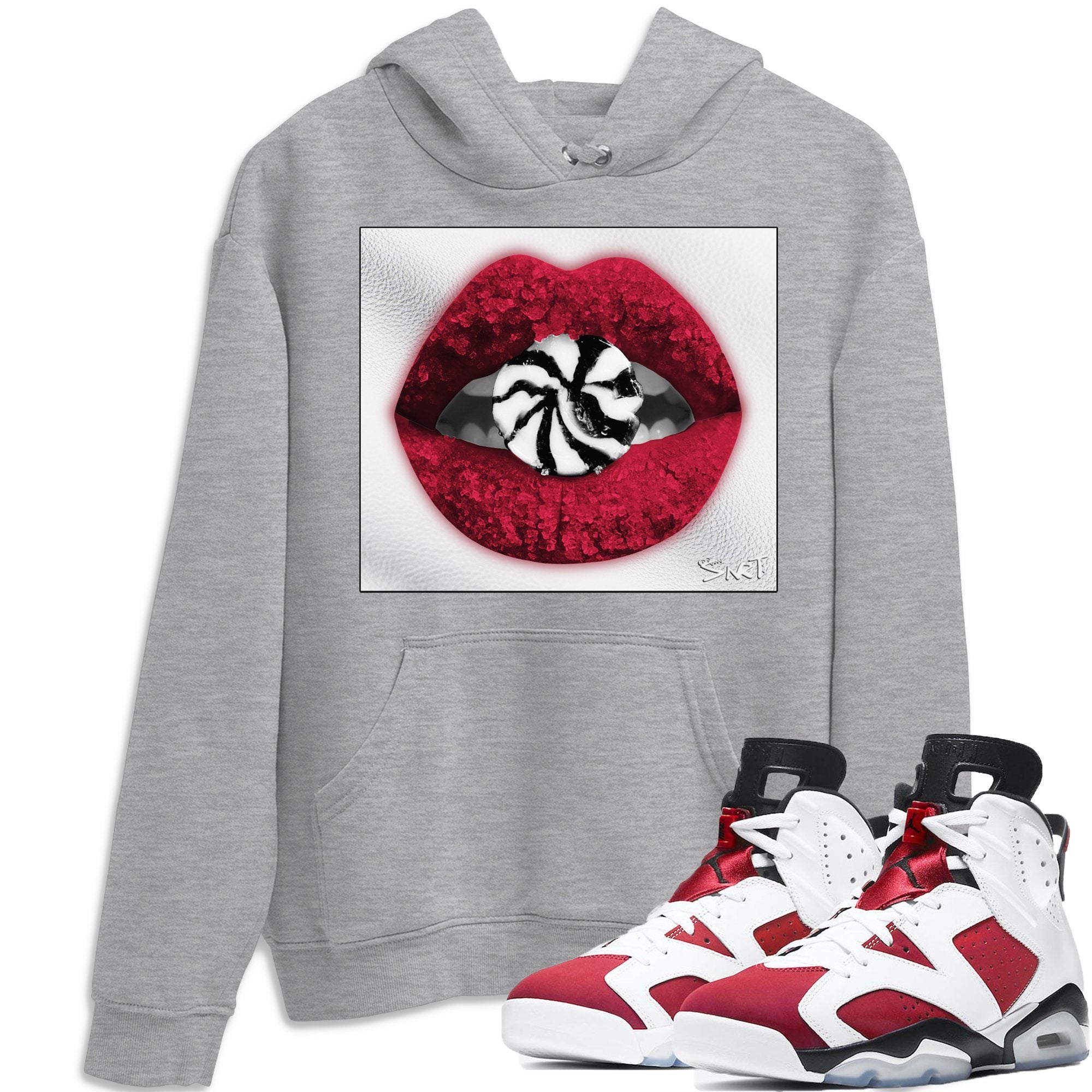 Jordan 6 Carmine Shirt To Match Jordans Lips Candy Sneaker Tees Jordan 6 Carmine Drip Gear Zone Sneaker Matching Clothing Unisex Shirts