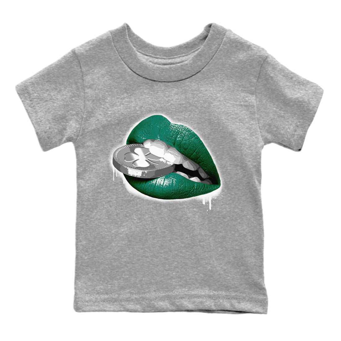 Jordan 1 Gorge Green Sneaker Matching T-Shirt Lips Coin Sneaker Tees Jordan 1 Gorge Green Sneaker Release Tees Kids Shirts