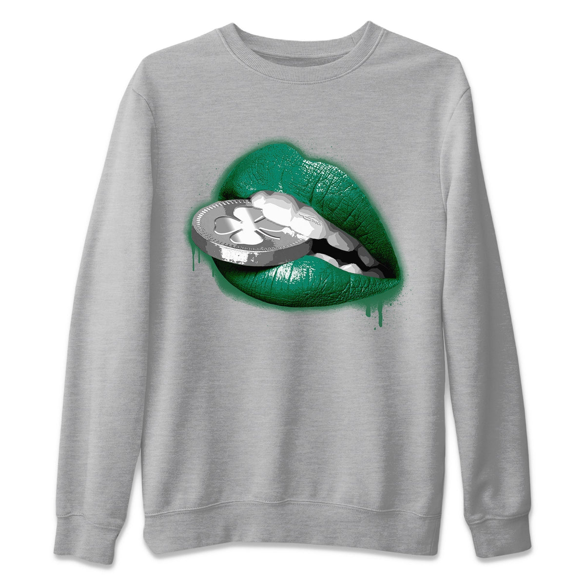 Jordan 1 Gorge Green Sneaker Matching T-Shirt Lips Coin Sneaker Tees Jordan 1 Gorge Green Sneaker Release Tees Crew Neck Tees