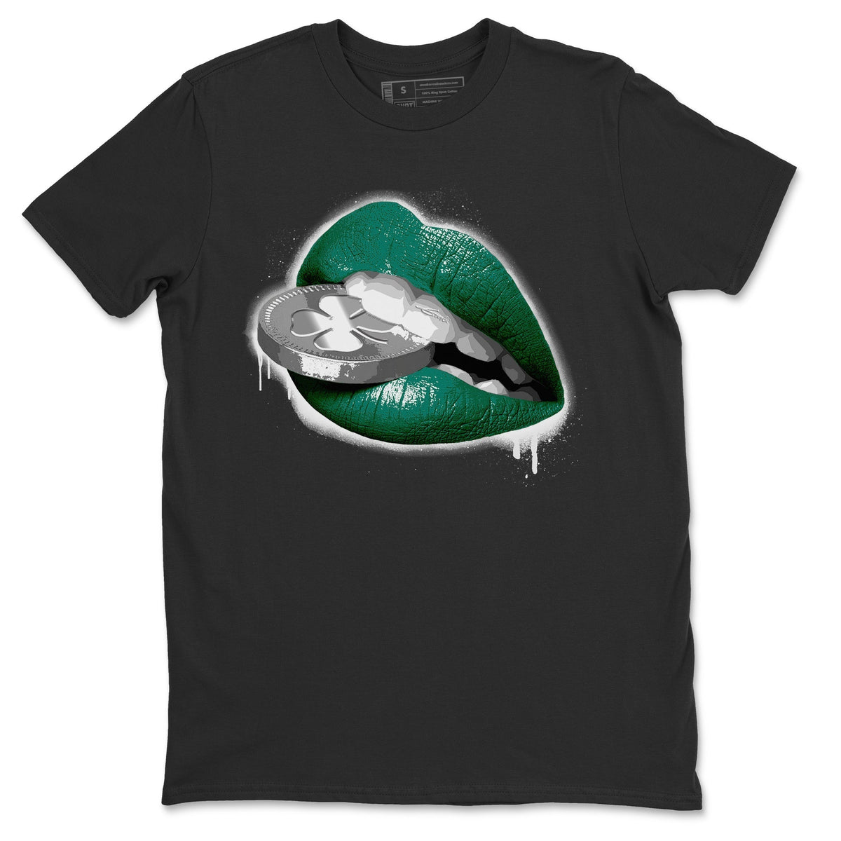 Jordan 1 Gorge Green Sneaker Matching T-Shirt Lips Coin Sneaker Tees Jordan 1 Gorge Green Sneaker Release Tees Crew Neck Tees