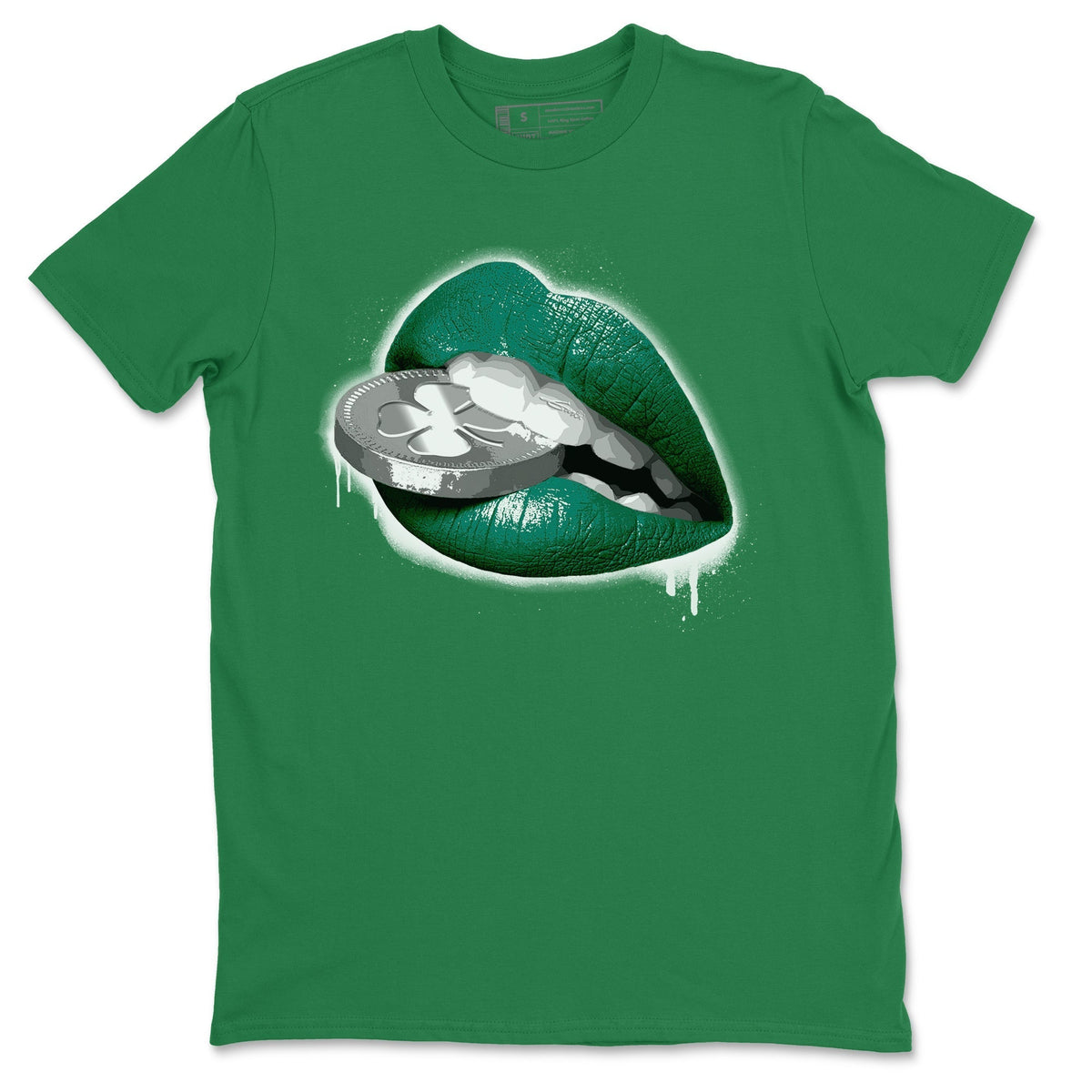 Jordan 1 Gorge Green Sneaker Matching T-Shirt Lips Coin Sneaker Tees Jordan 1 Gorge Green Sneaker Release Tees Crew Neck Tees
