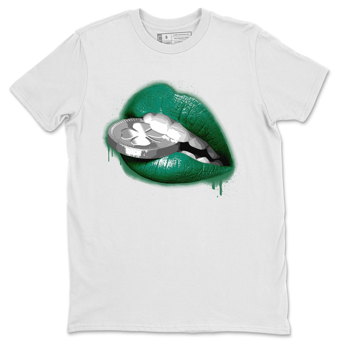 Jordan 1 Gorge Green Sneaker Matching T-Shirt Lips Coin Sneaker Tees Jordan 1 Gorge Green Sneaker Release Tees Crew Neck Tees