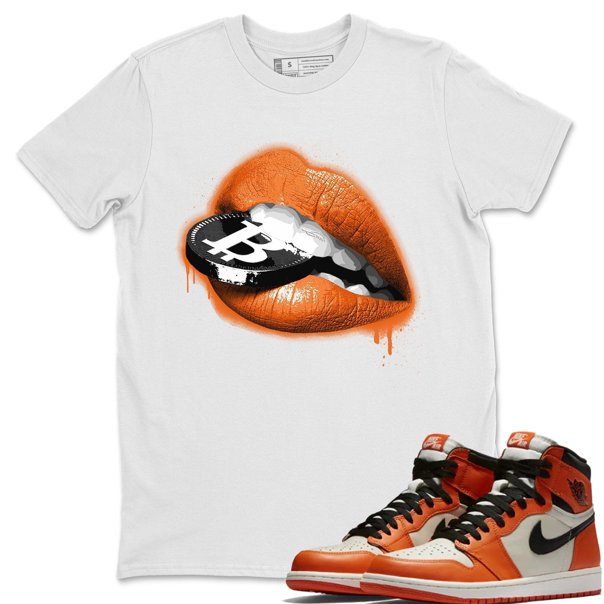Jordan 1 Shattered Backboard Away Sneaker Matching T-Shirt Lips Coin Sneaker Tees Jordan 1 Shattered Backboard Away Sneaker Release Tees Crew Neck Tees