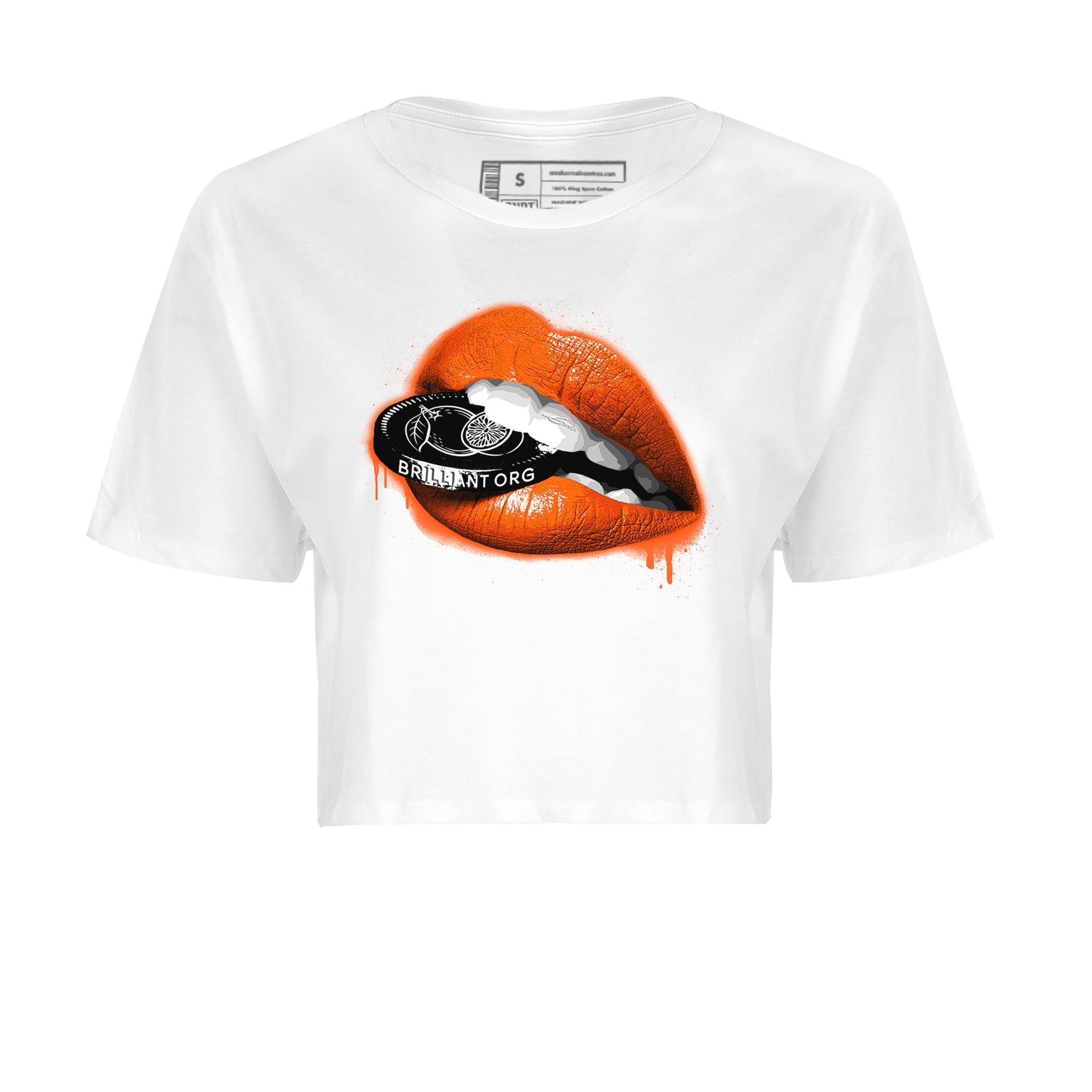 Air Jordan 12 Brilliant Orange Sneaker Match Tees Lips Coin Streetwear Sneaker Shirt 12s Brilliant Orange Tee Women's Shirts White 2